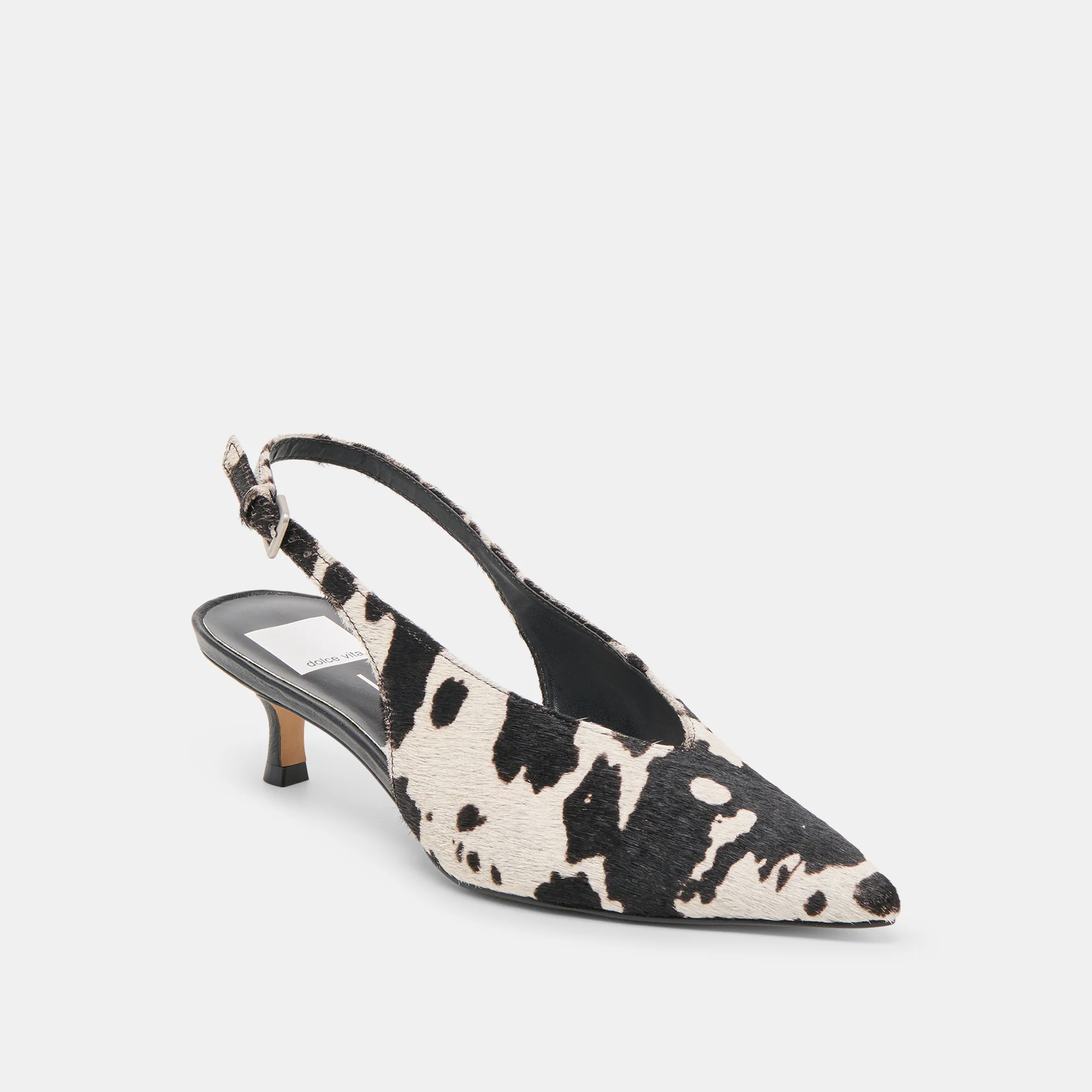 ALENNA HEELS BLACK WHITE TAURUS CALF HAIR - Image 2