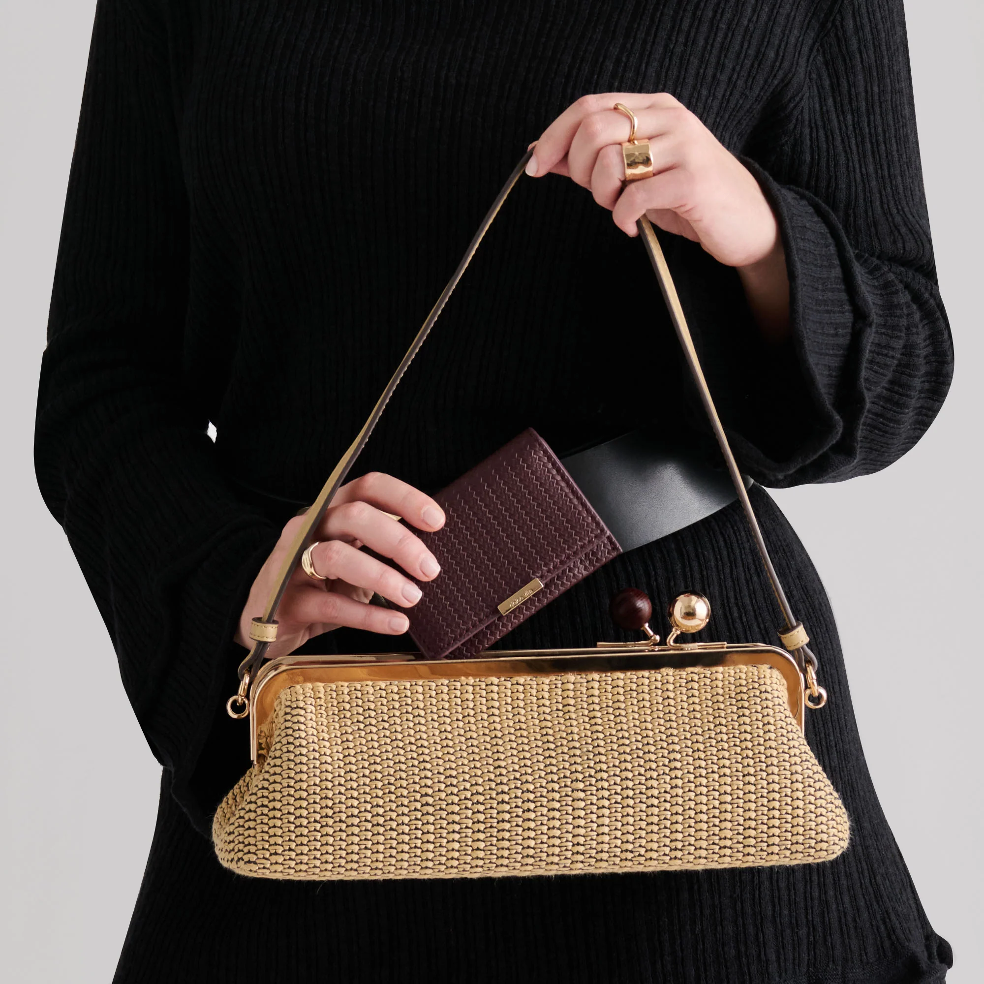 AMBRIAA SHOULDER BAG NATURAL RAFFIA - Image 8