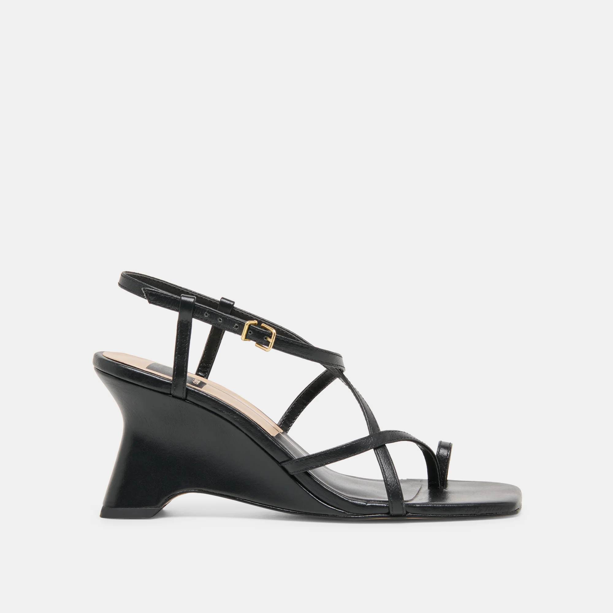 AYLEE WEDGES BLACK LEATHER