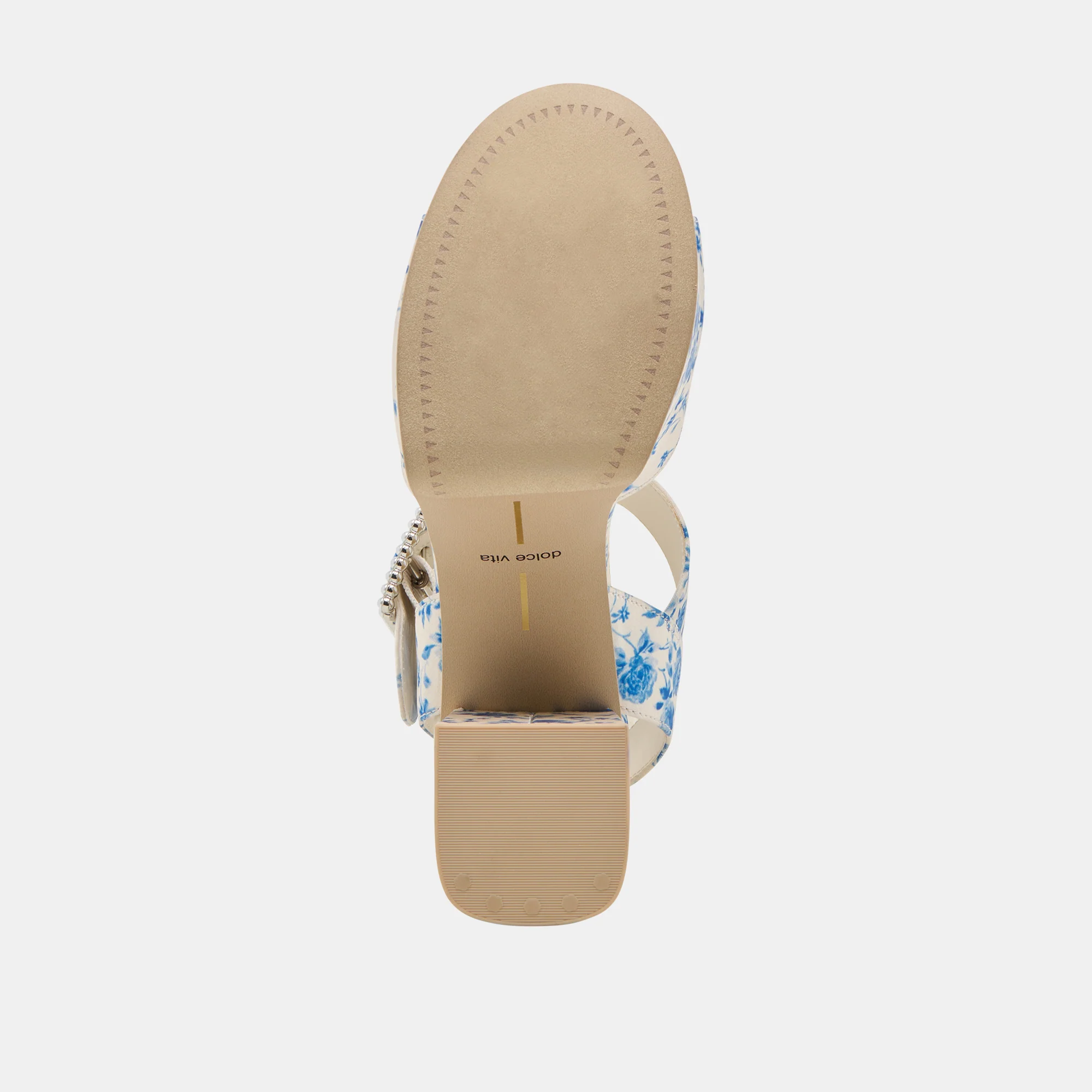 BOBBY PEARL HEELS BLUE FLORAL SATIN - Image 9