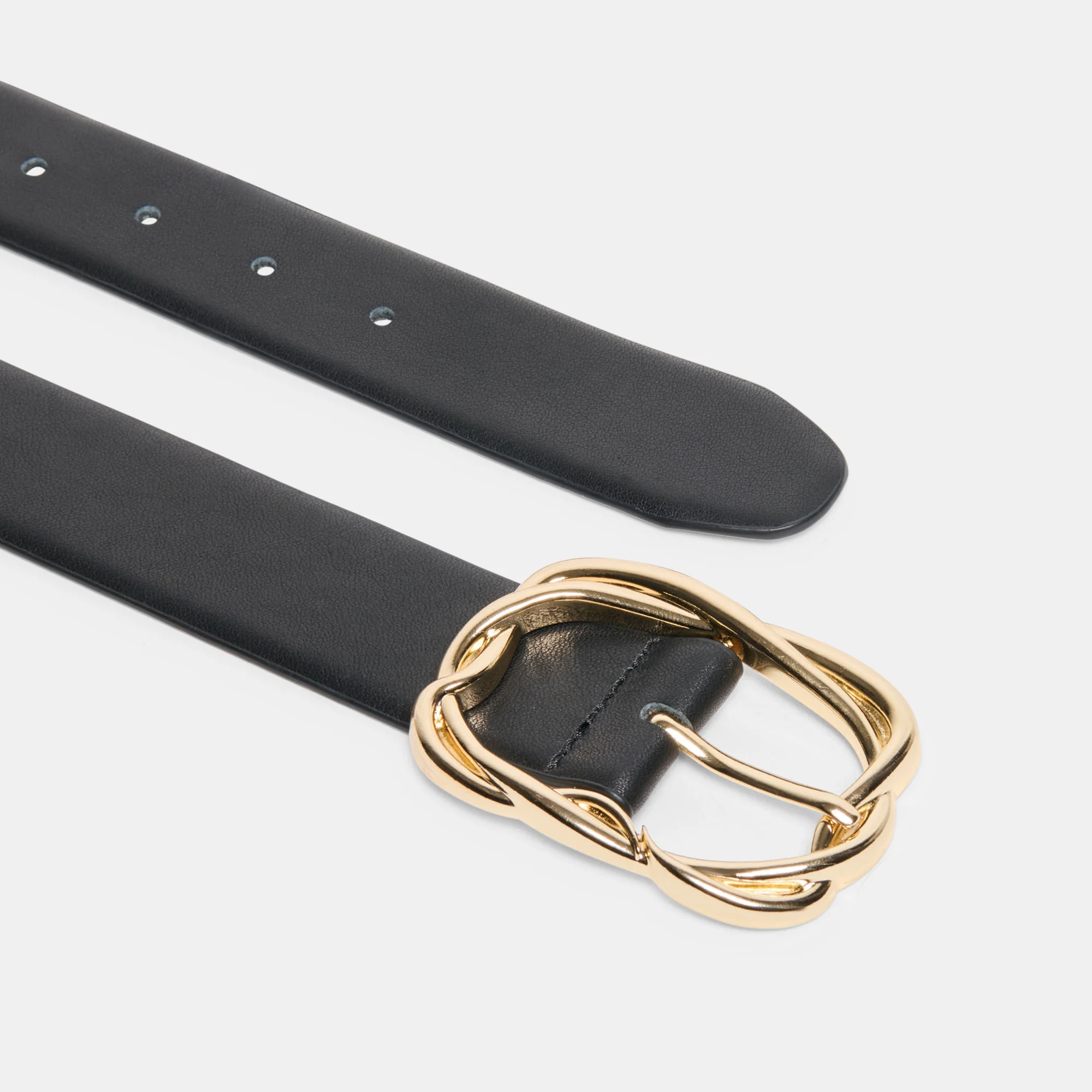 BRAIDED BUCKLE BELT BLACK GOLD - Image 3