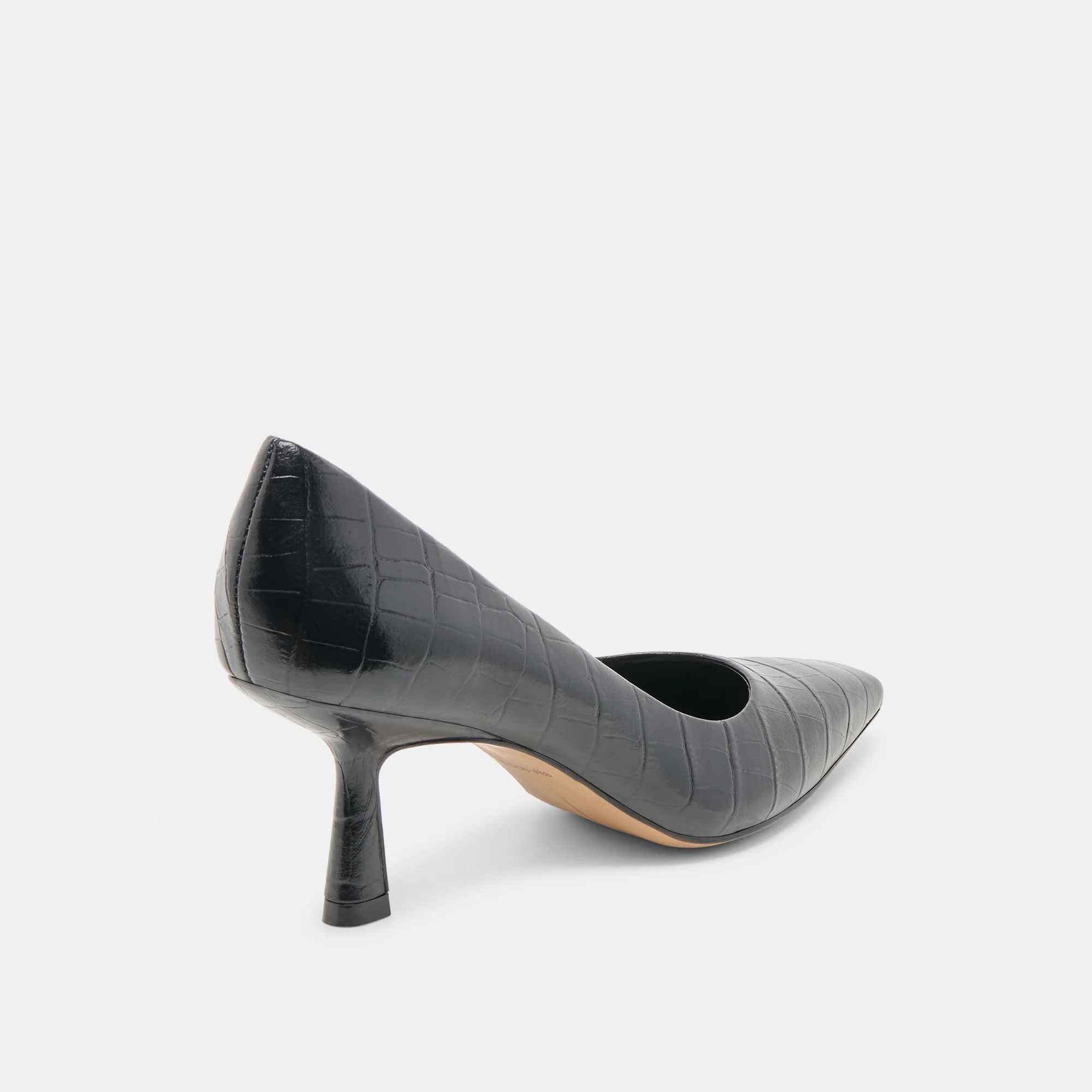 BRIONA HEELS NOIR CROCO EMBOSSED LEATHER - Image 3