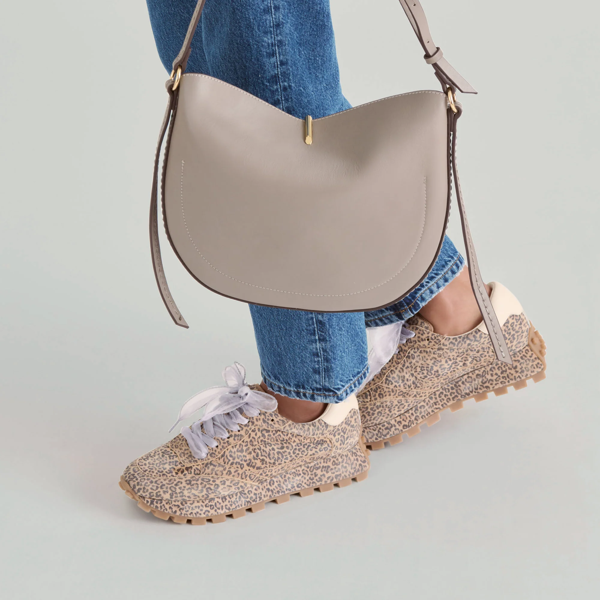BURANO CROSSBODY GREY LEATHER - Image 4