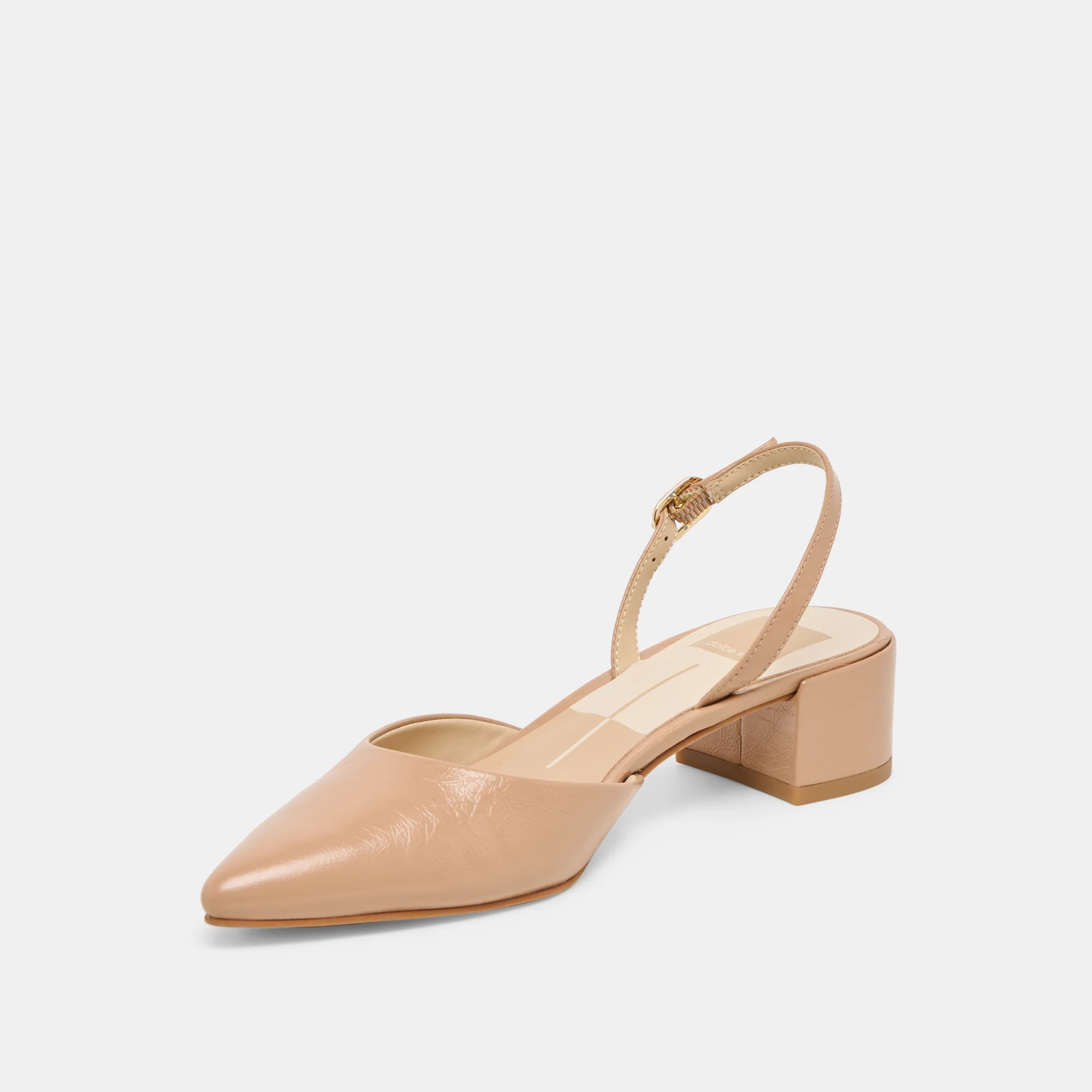 CAREL HEELS LT TAN CRINKLE PATENT LEATHER - Image 4