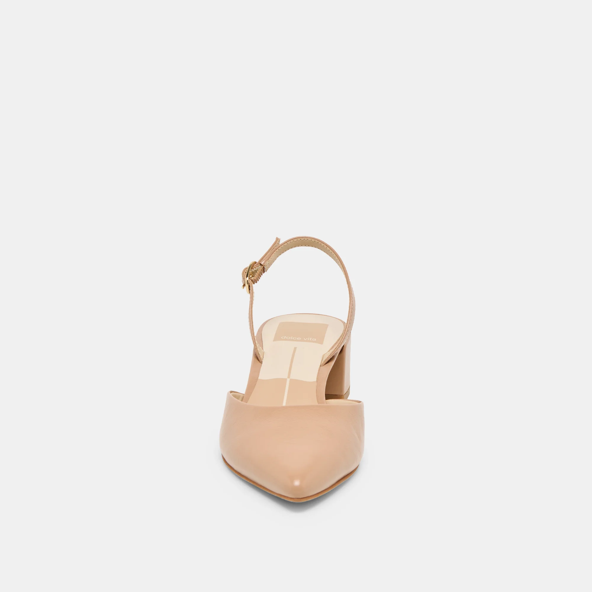 CAREL WIDE HEELS LT TAN CRINKLE PATENT LEATHER - Image 6