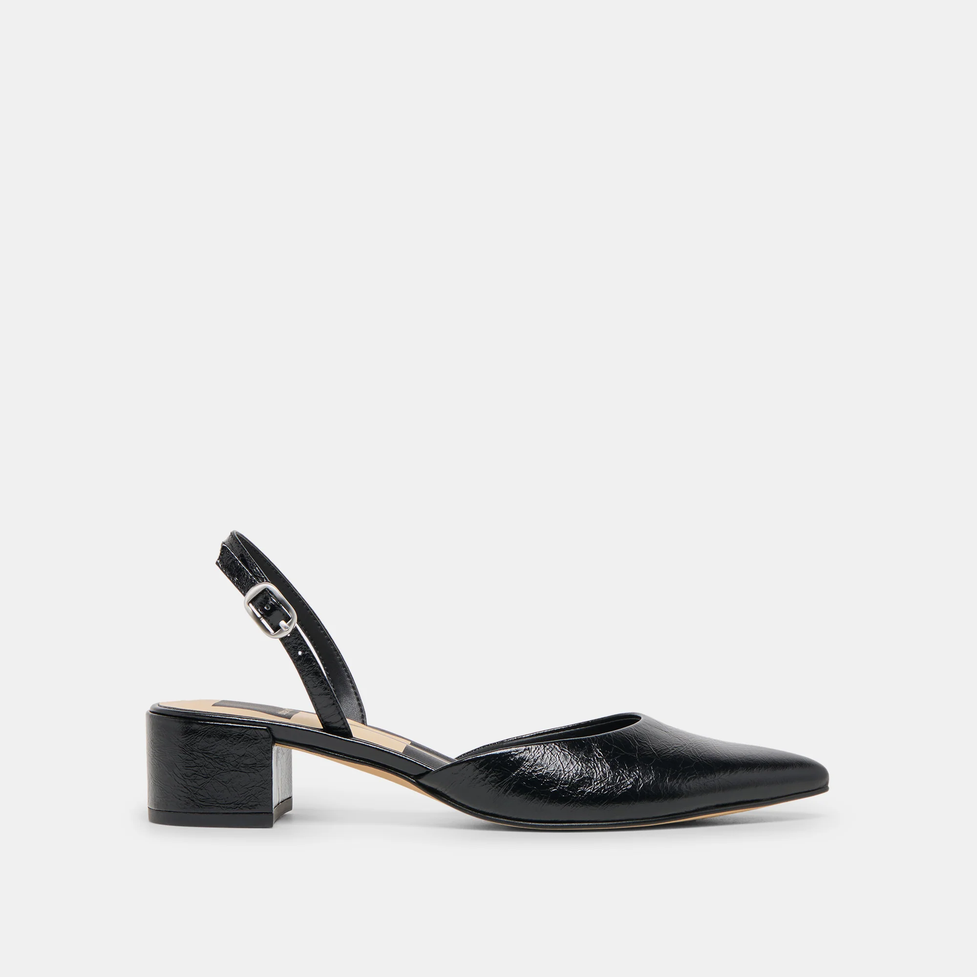 CAREL WIDE HEELS MIDNIGHT CRINKLE PATENT LEATHER