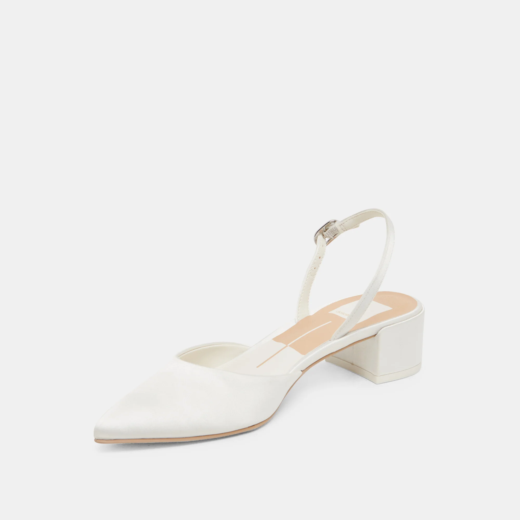 CAREL WIDE HEELS TRUE WHITE SATIN - Image 4