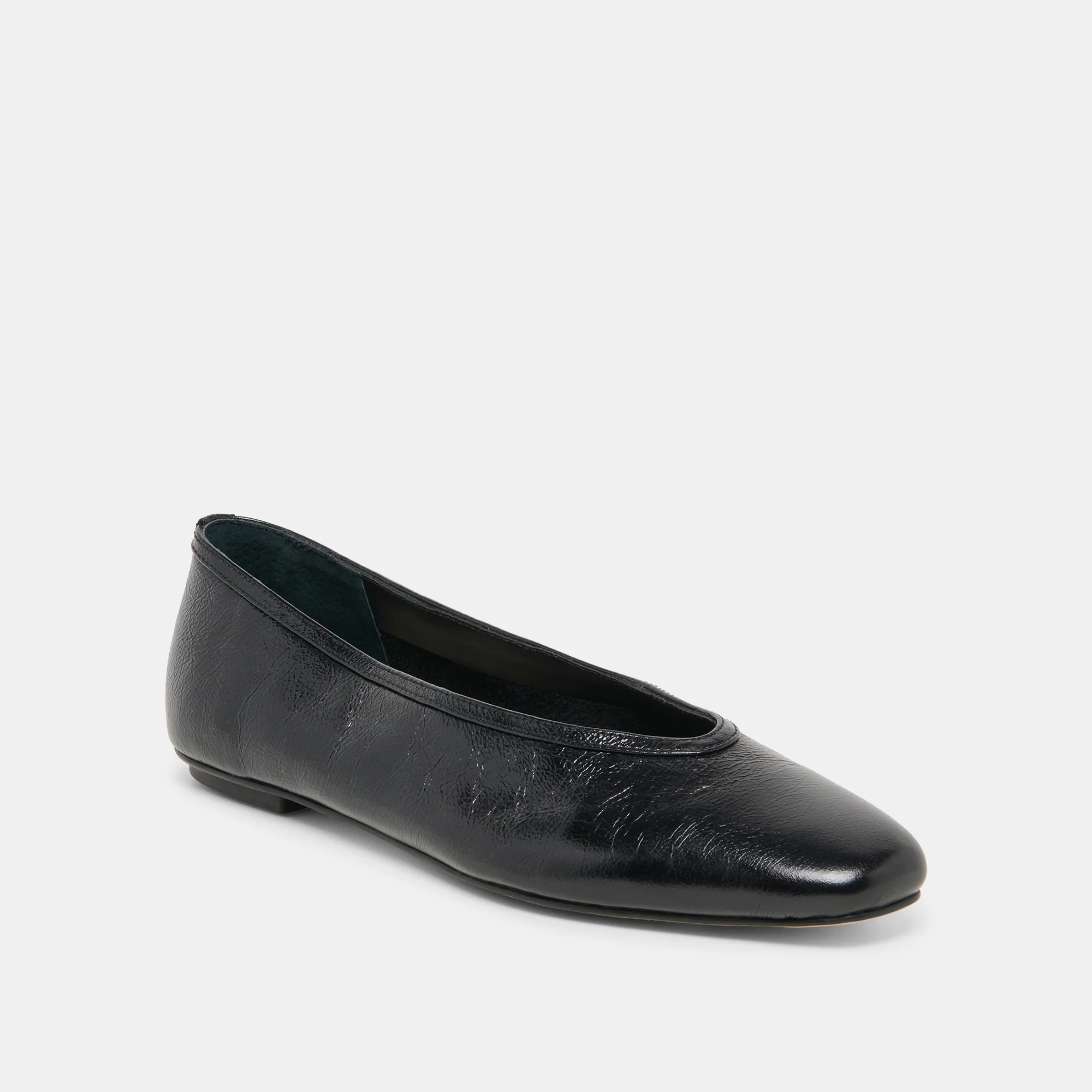 CARET BALLET FLATS BLACK LEATHER - Image 2