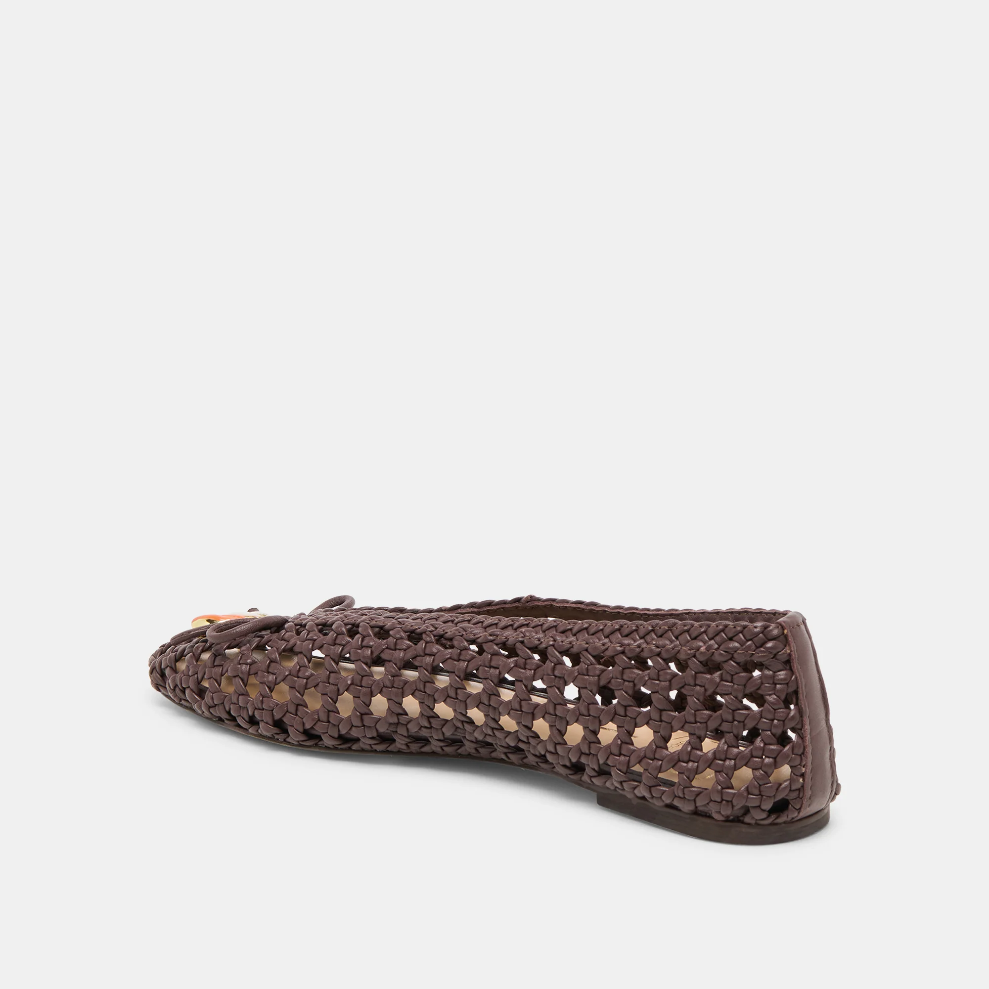 CASON BALLET FLATS DK BROWN WOVEN LEATHER - Image 7