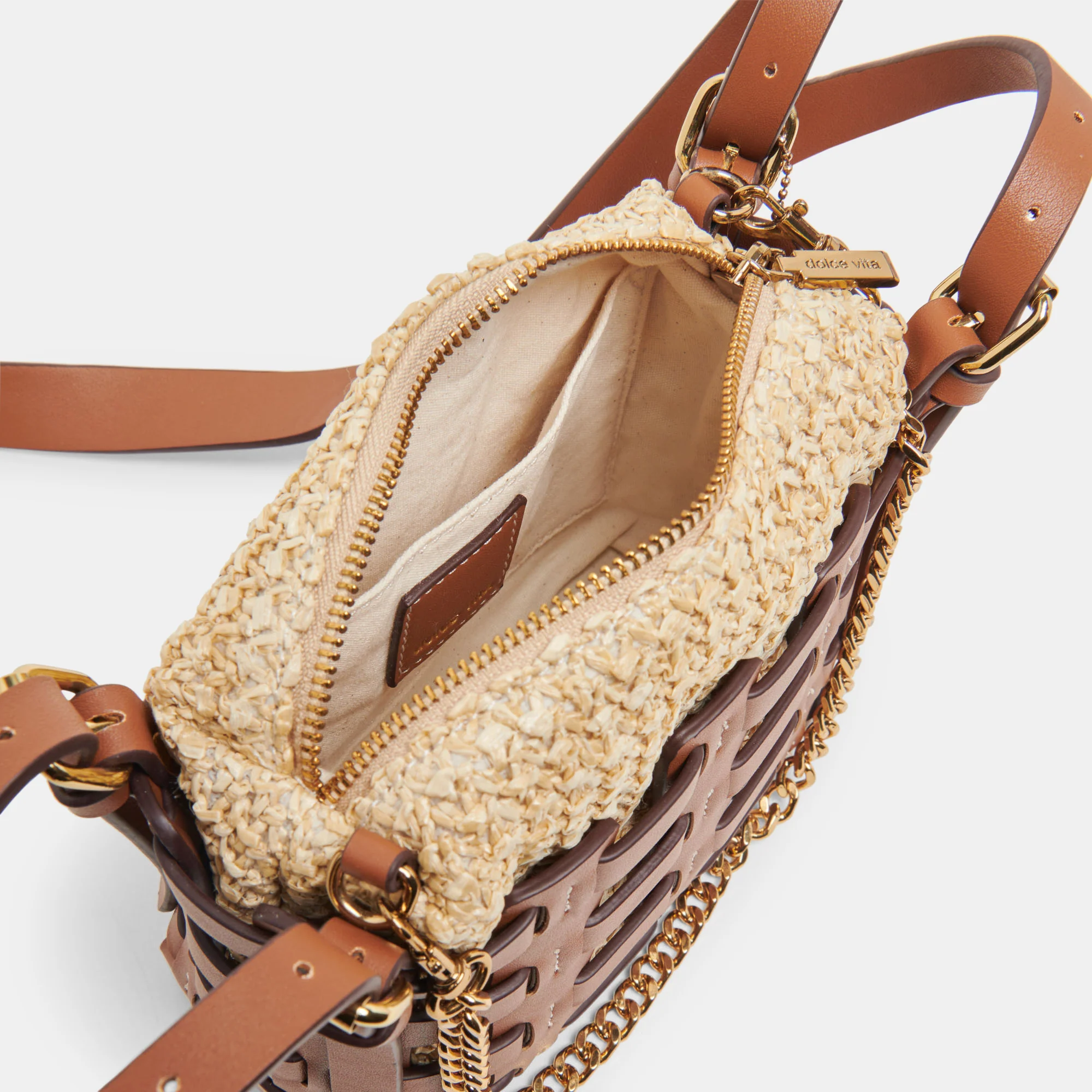 CASSIS CROSSBODY SADDLE NATURAL RAFFIA - Image 7