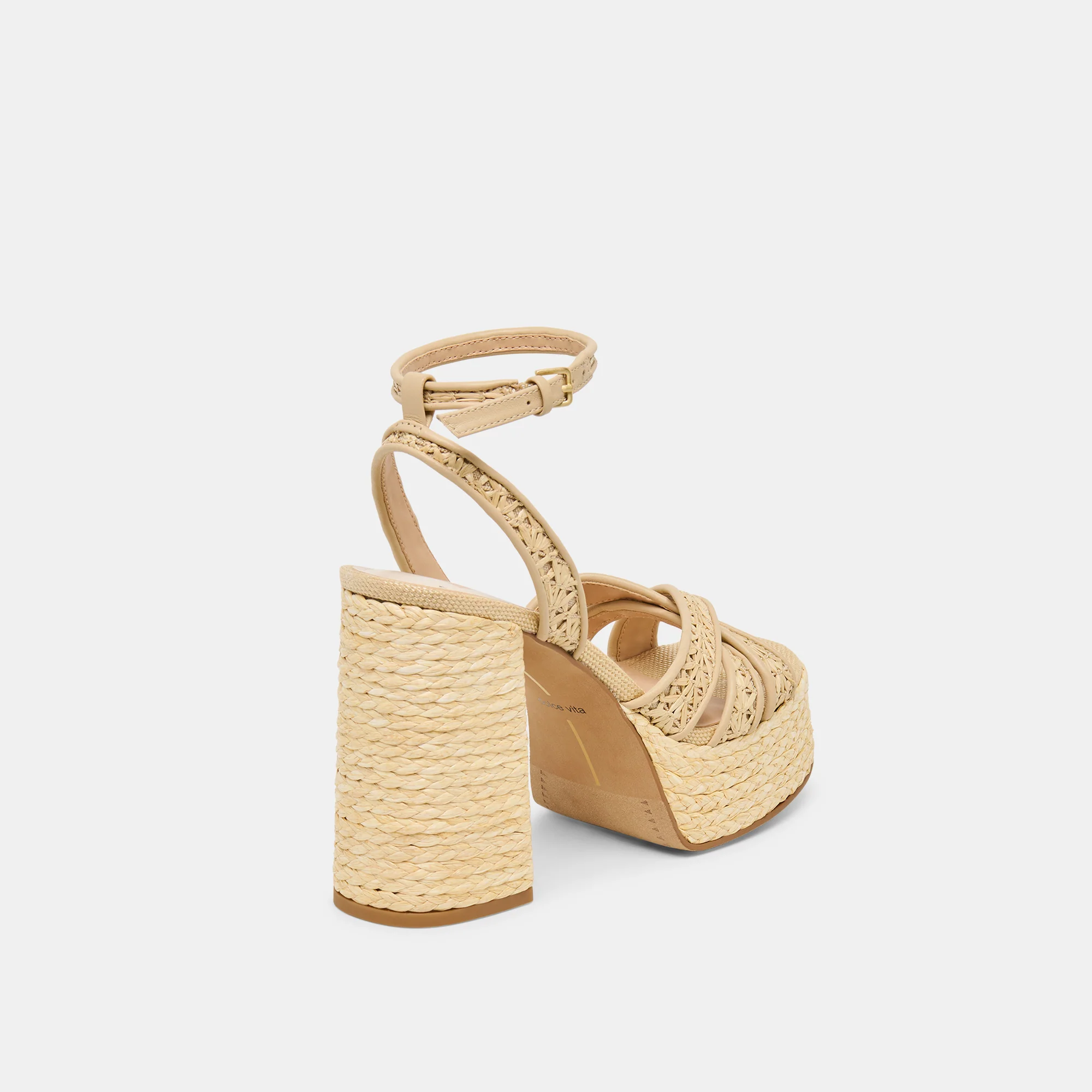 DANILA HEELS LT NATURAL CROSS HATCH RAFFIA - Image 4
