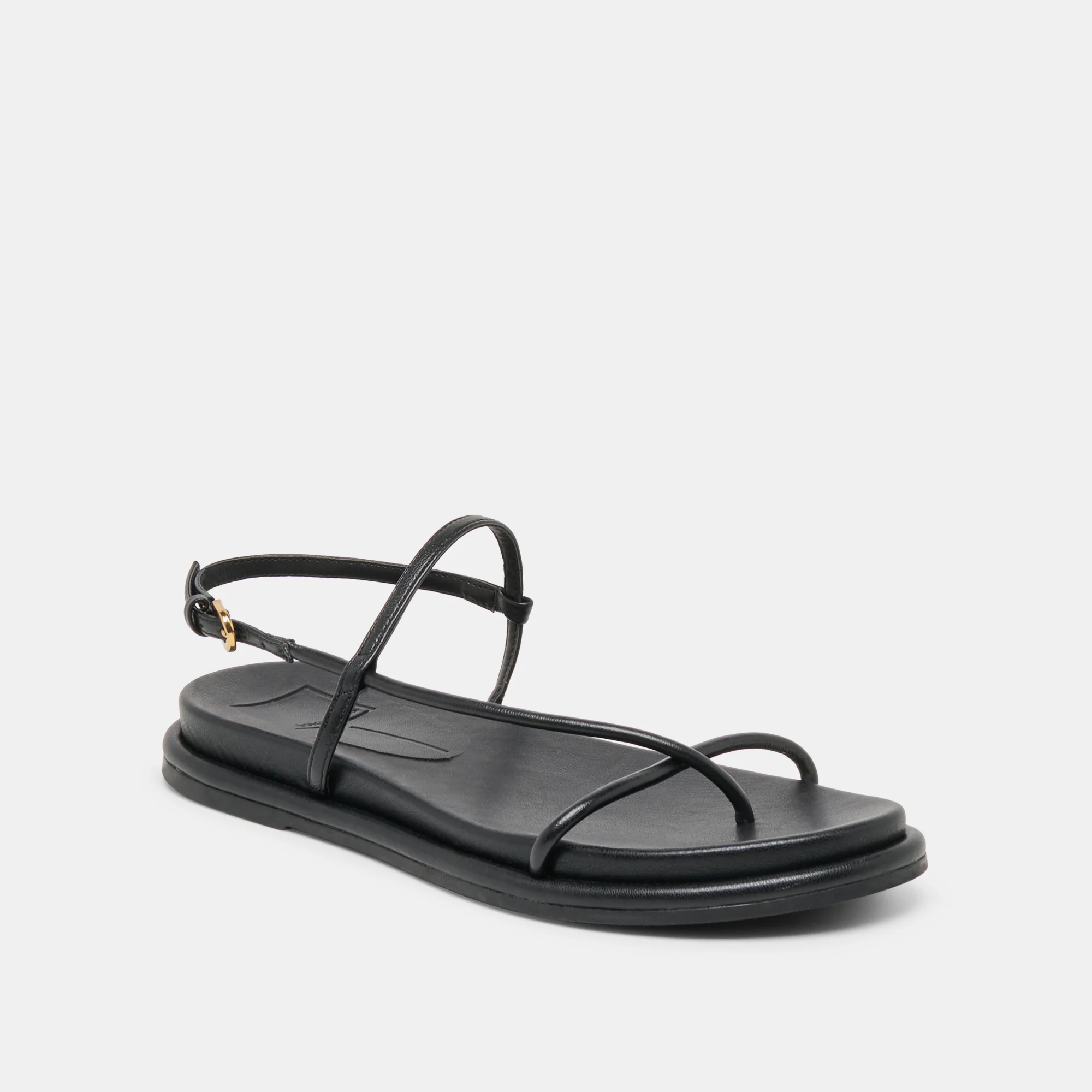 DOM SANDALS BLACK LEATHER - Image 2