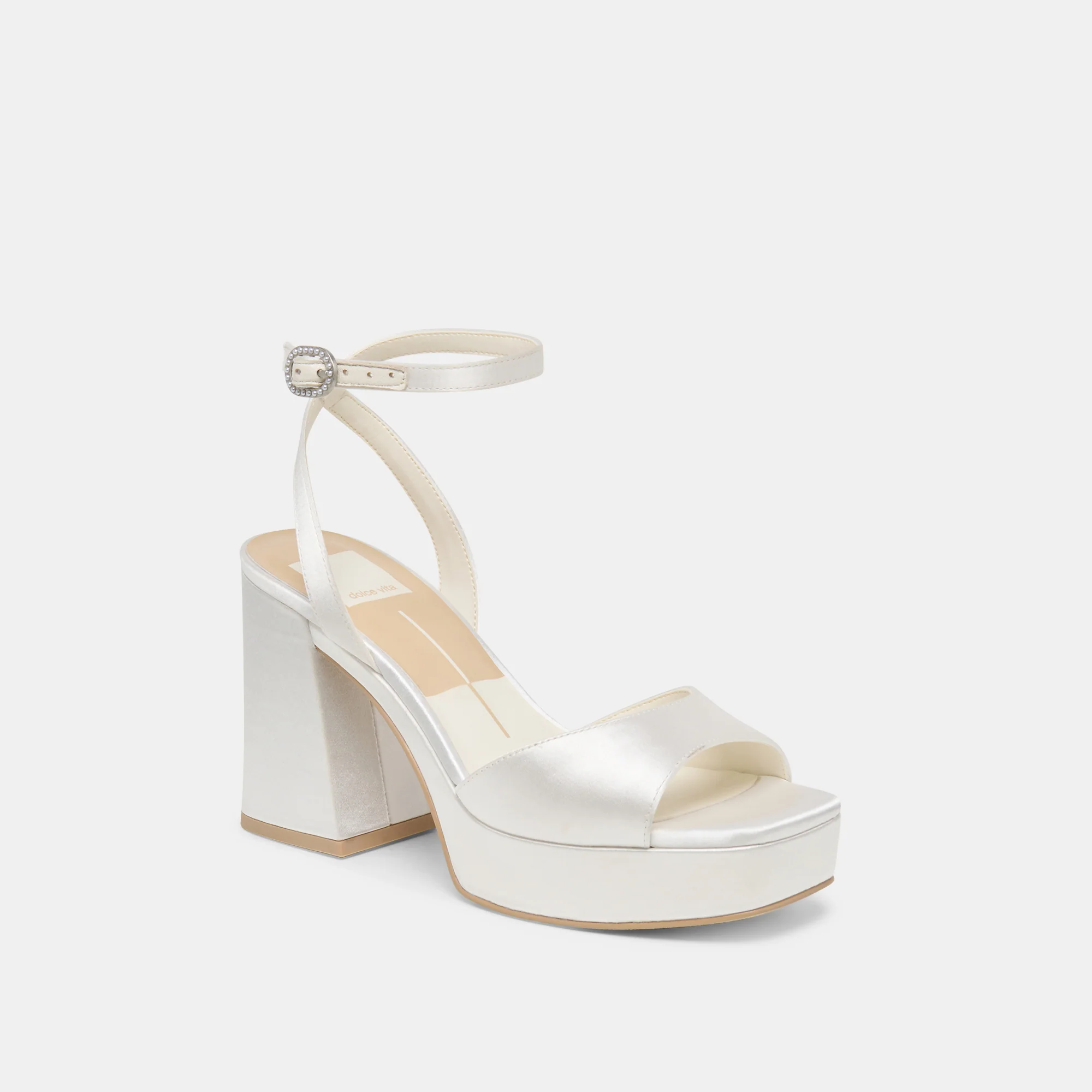 FELICA HEELS WHITE SATIN - Image 3