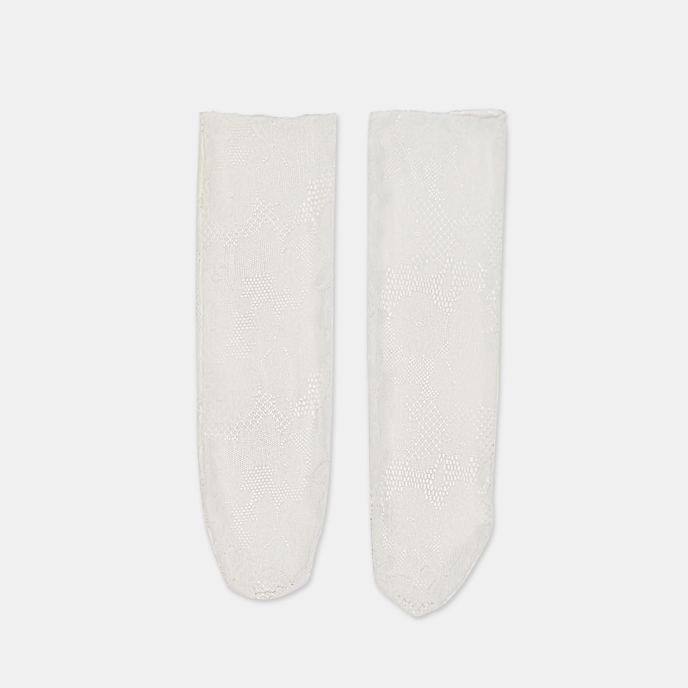 FLORAL LACE SLOUCH SOCKS WHITE