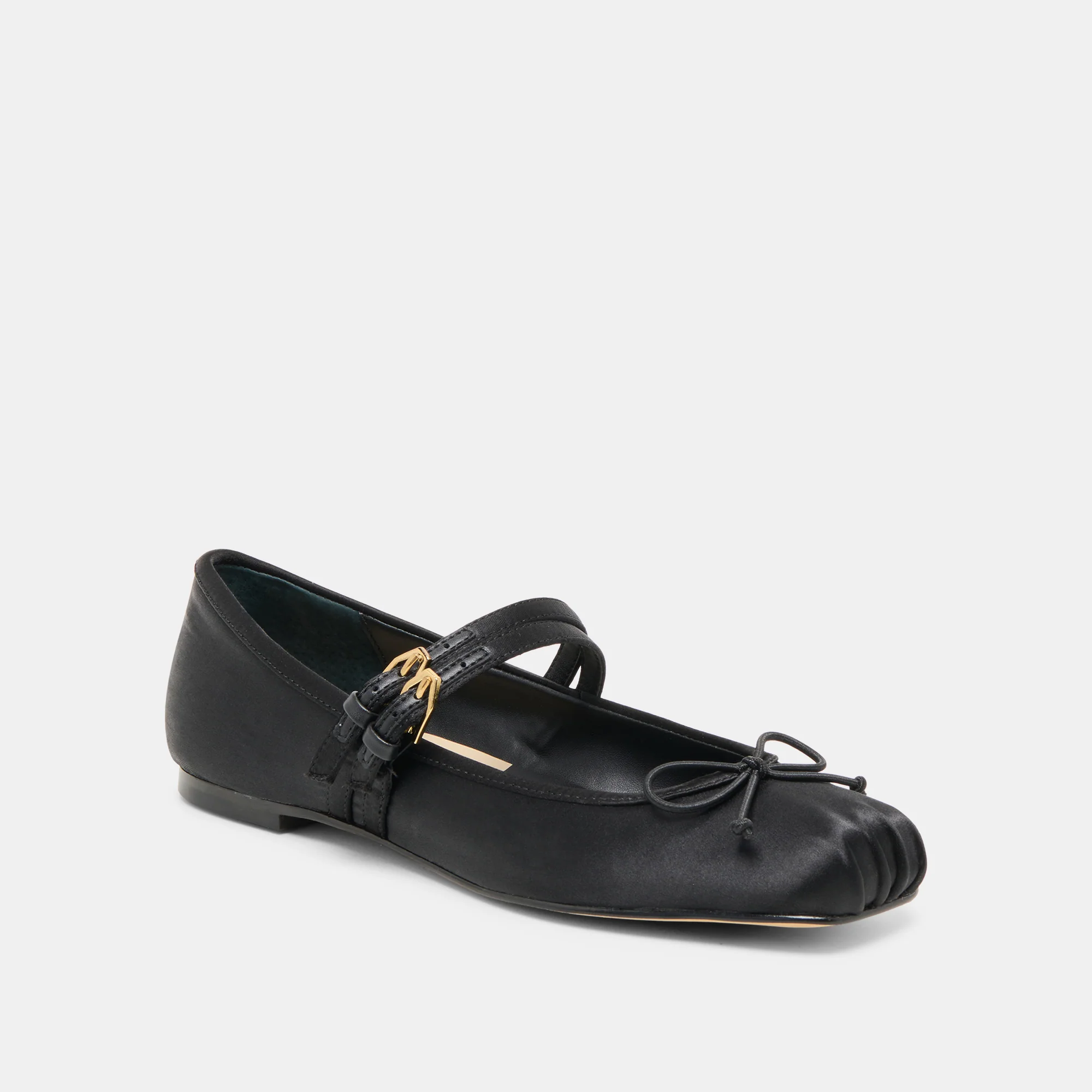 GIBSEN BALLET FLATS ONYX SATIN - Image 2