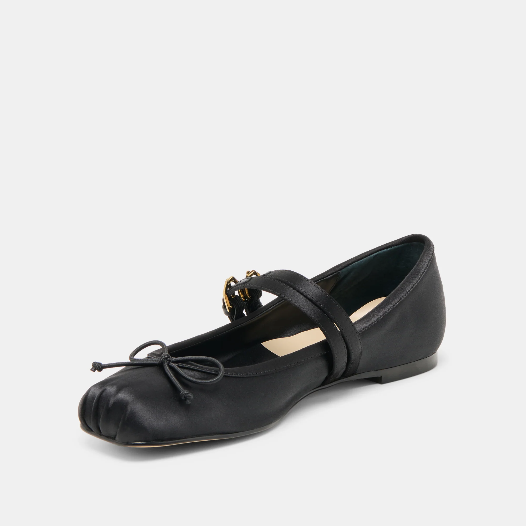 GIBSEN BALLET FLATS ONYX SATIN - Image 4