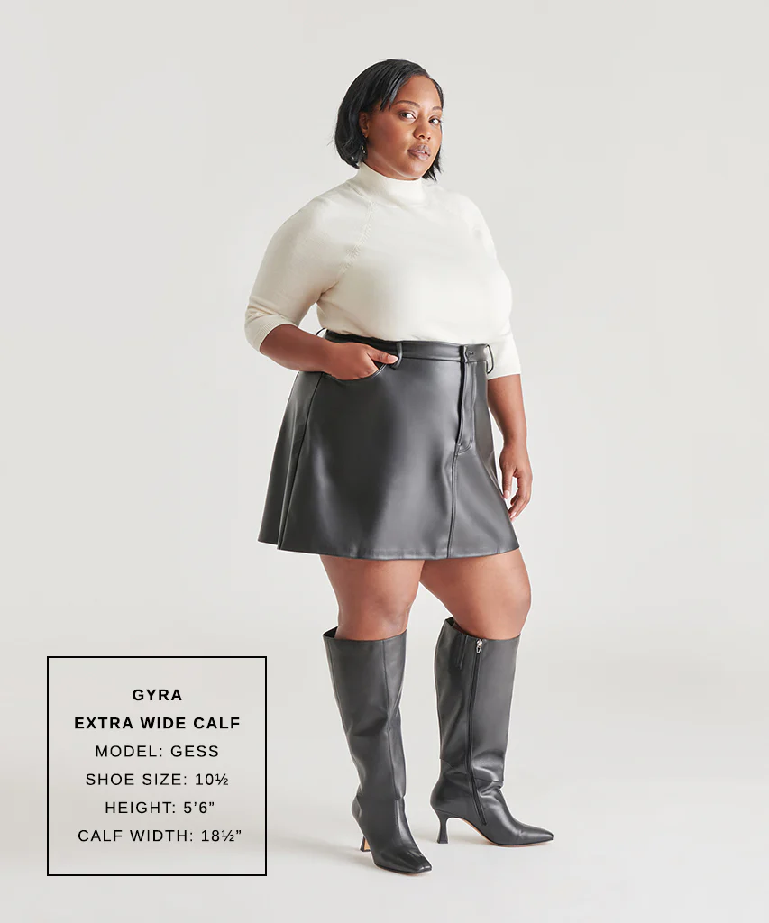 GYRA EXTRA WIDE CALF BOOTS BLACK LEATHER - Image 3