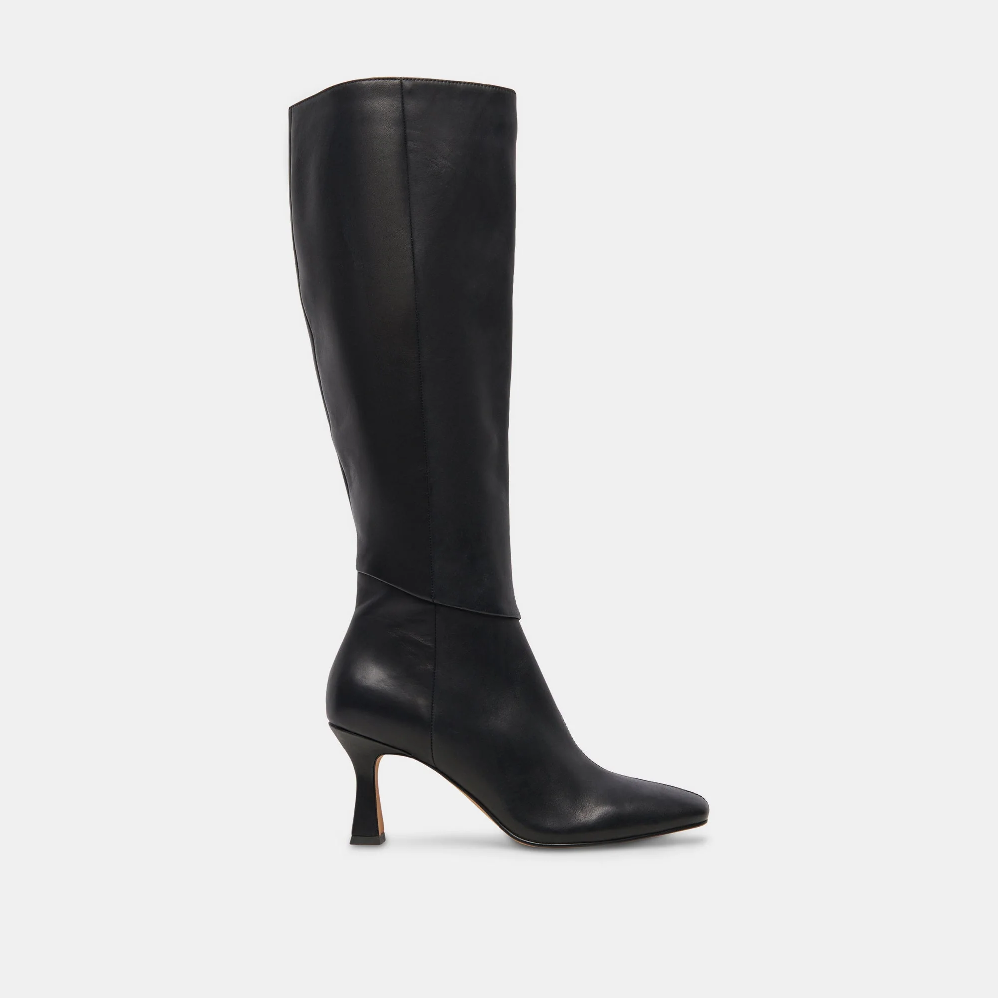 GYRA WIDE CALF BOOTS BLACK LEATHER - re:vita