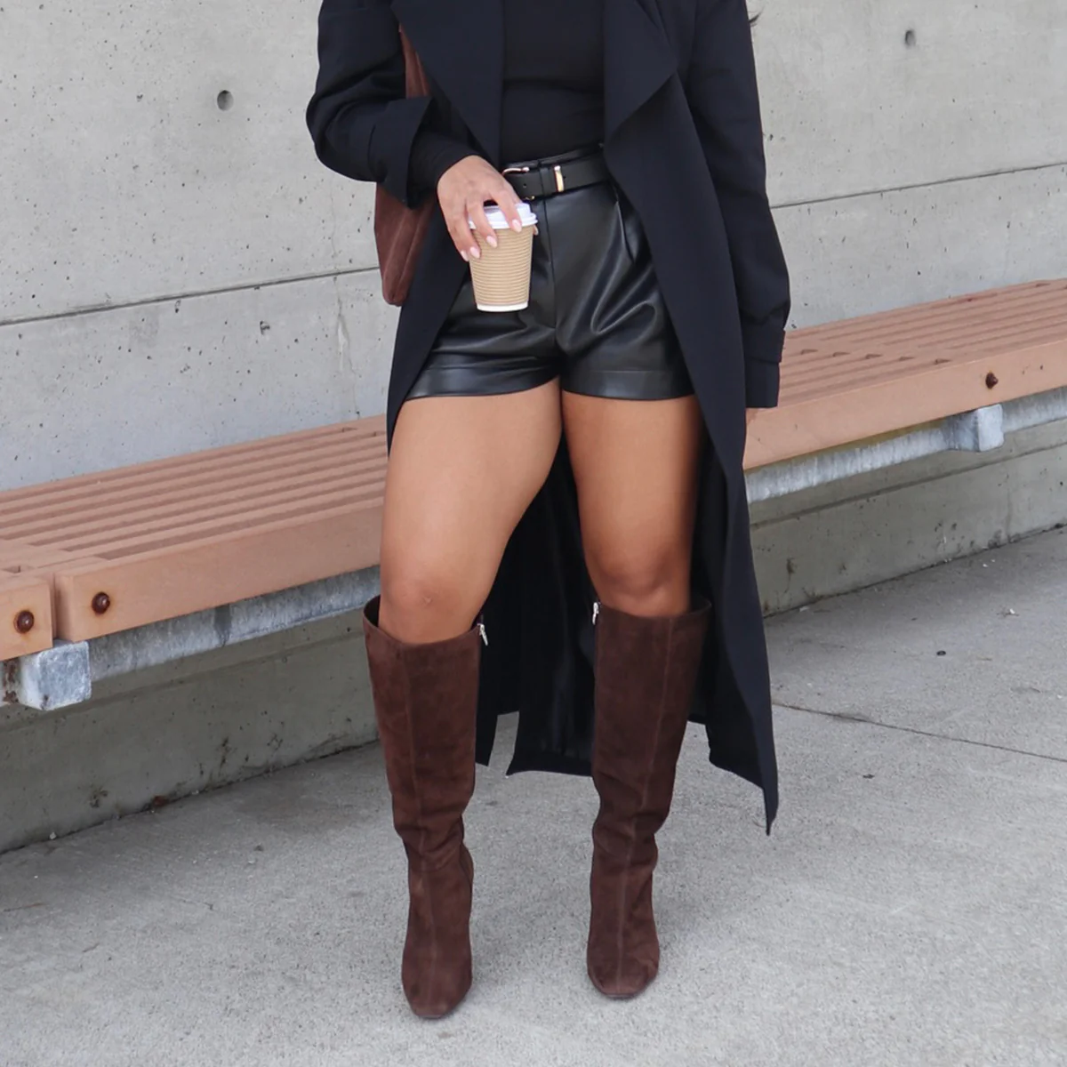 GYRA WIDE CALF BOOTS DK BROWN SUEDE - Image 9