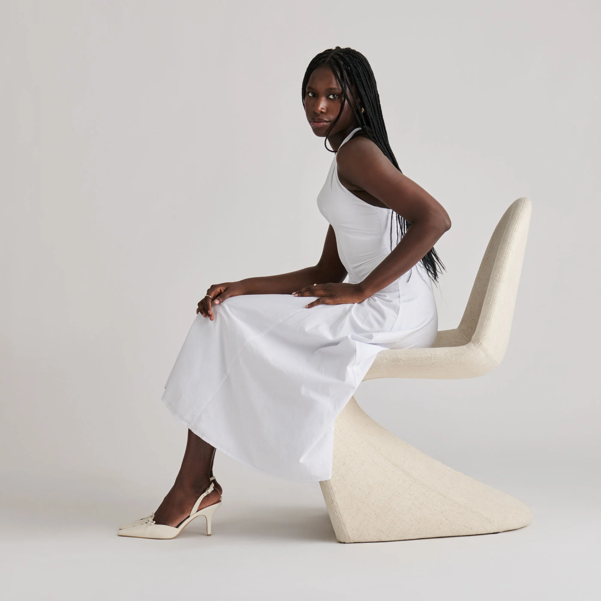 HAMYA HEELS WHITE LEATHER - Image 4