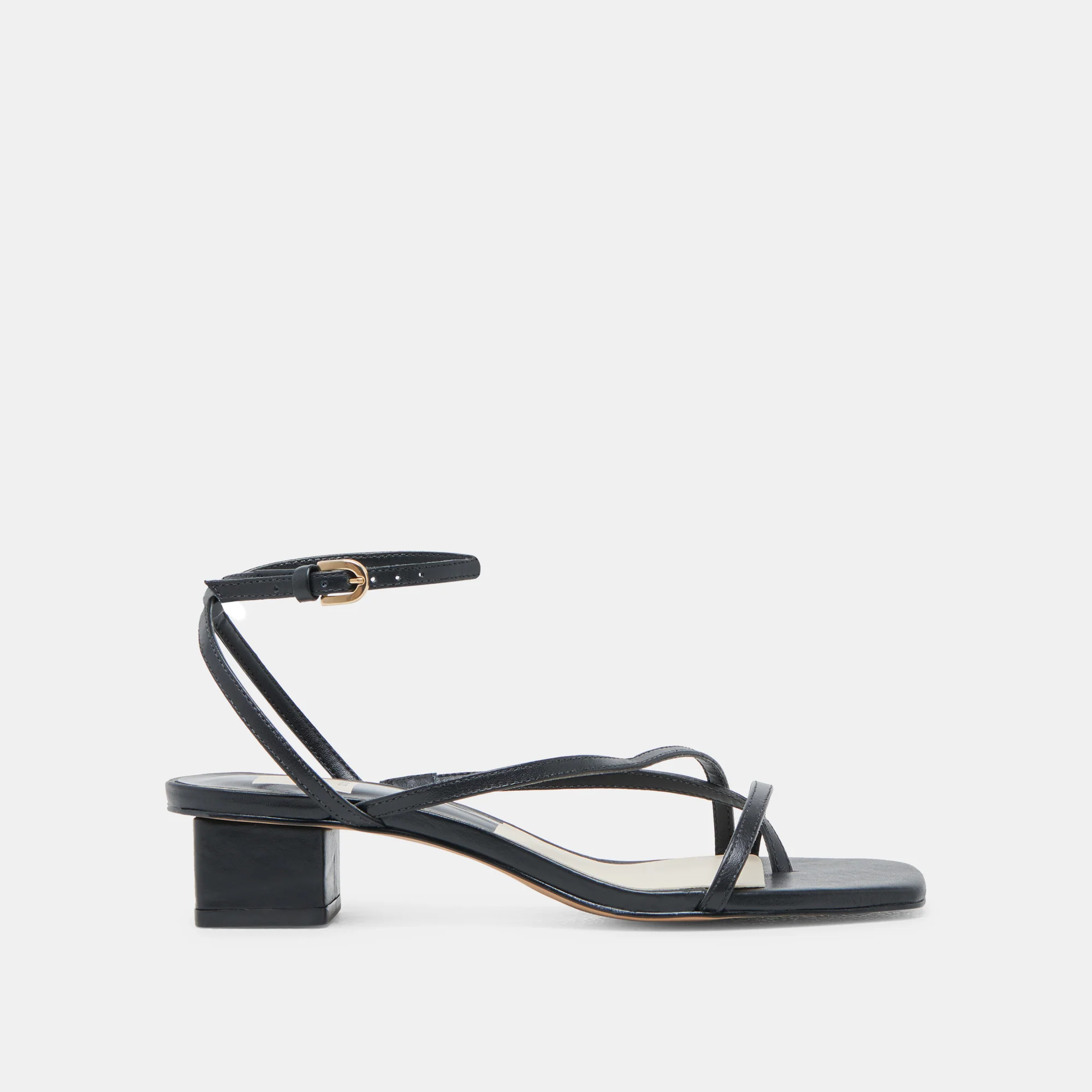 KARLOS WIDE SANDALS BLACK LEATHER