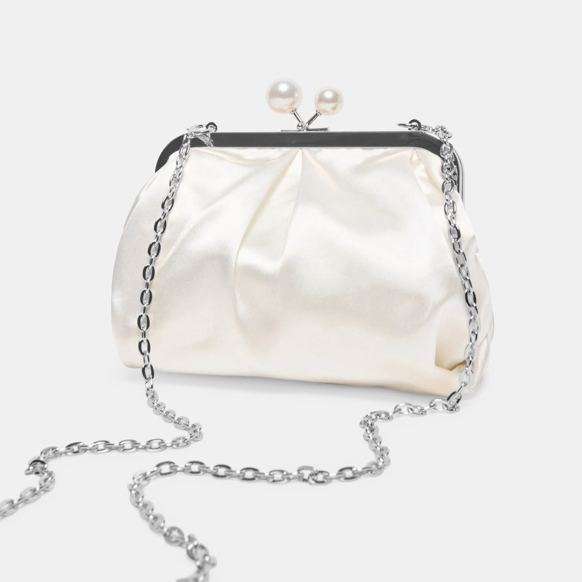 KENDALL CLUTCH WHITE SATIN - Image 10