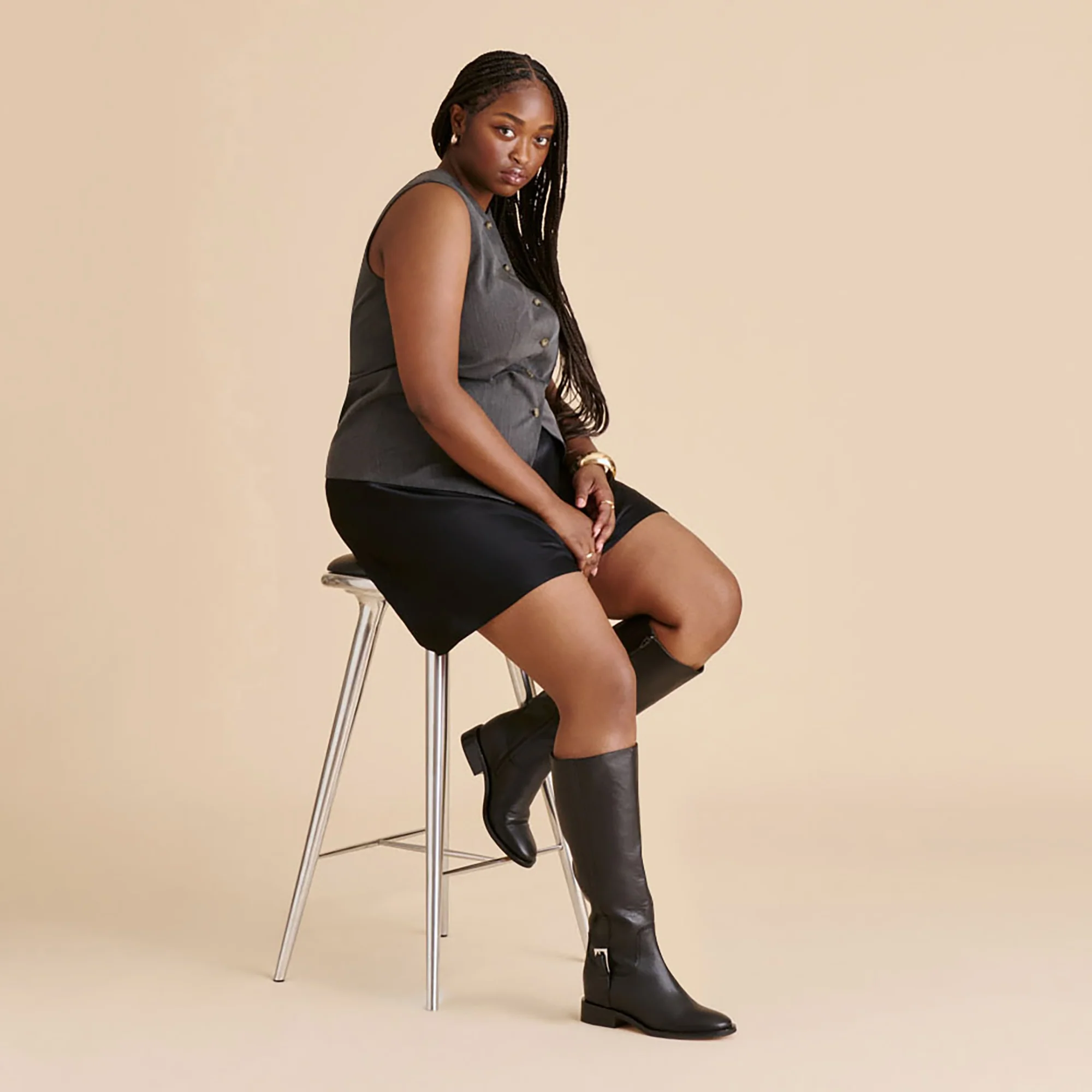 KILIAN H2O WIDE CALF BOOTS BLACK LEATHER - Image 2
