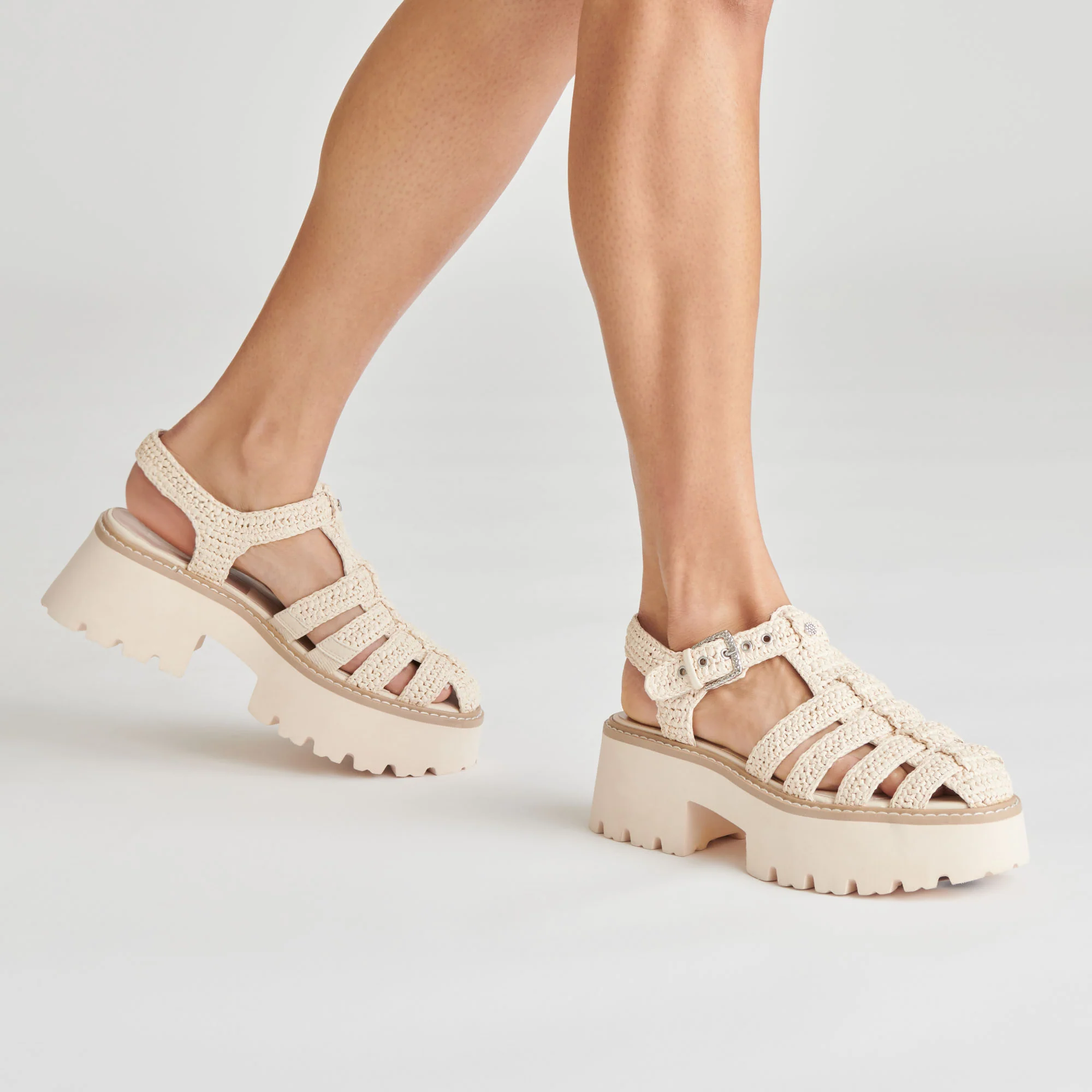 LASLY SANDALS OATMEAL KNIT - Image 2