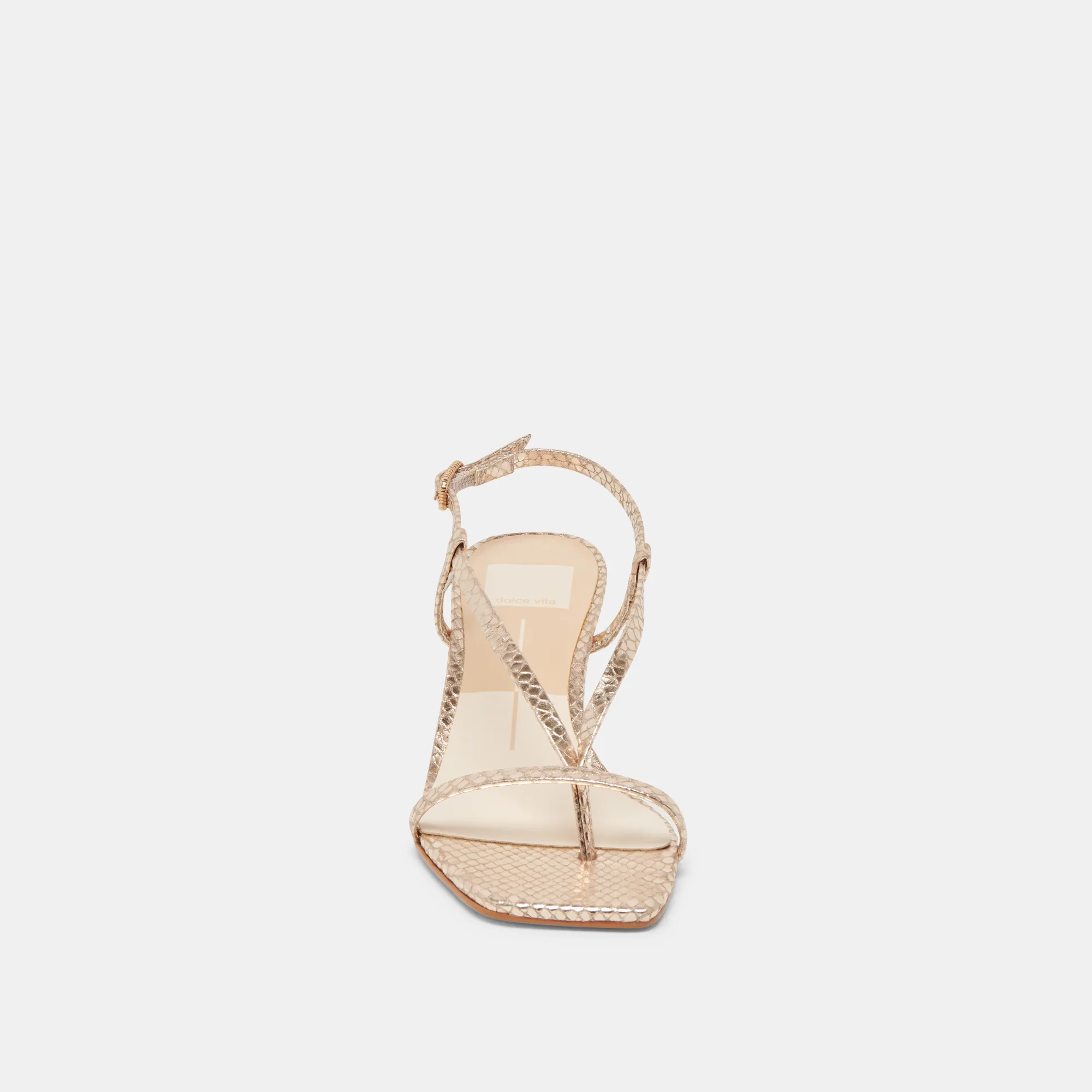 LAURY HEELS CHAMPAGNE EMBOSSED LEATHER - Image 10