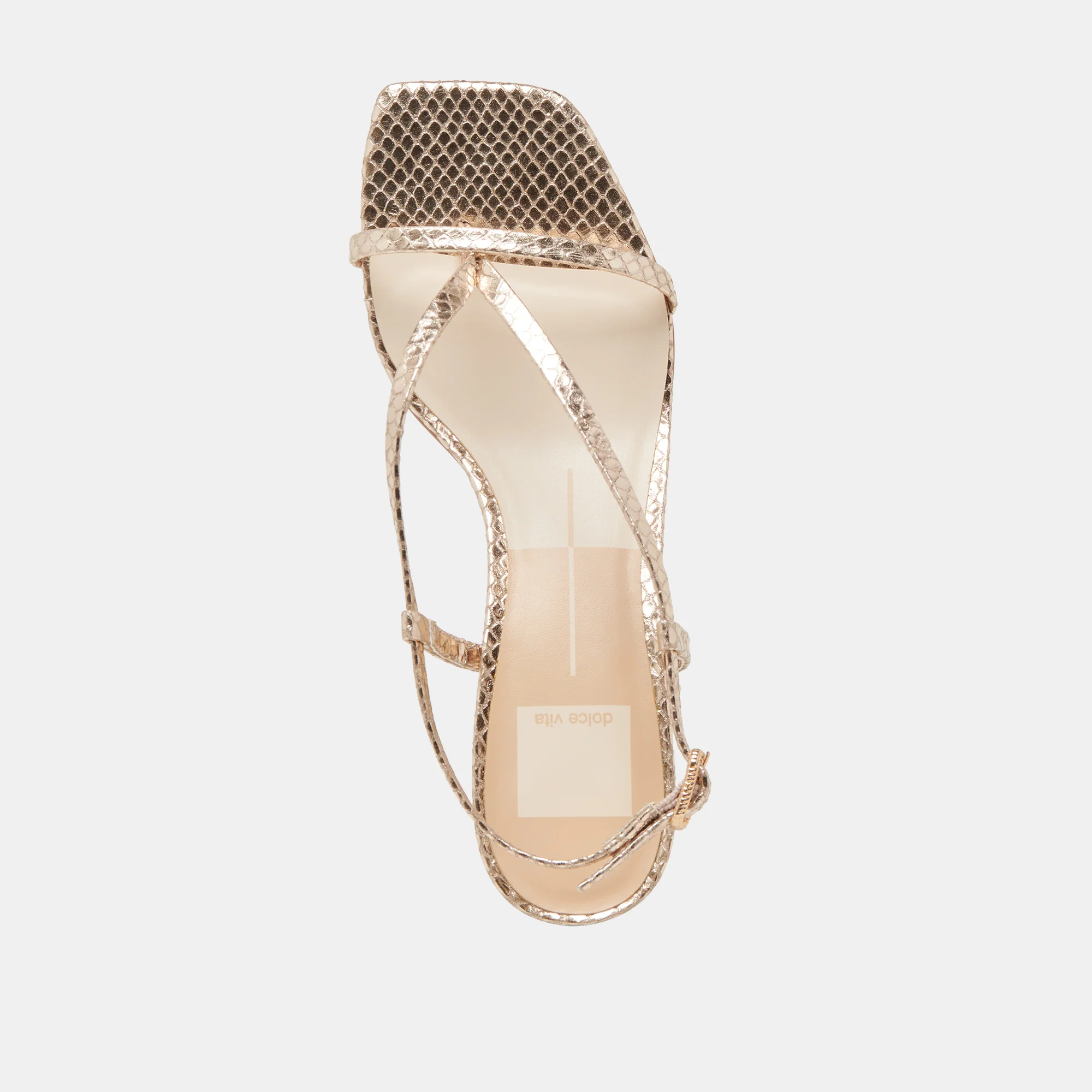 LAURY HEELS CHAMPAGNE EMBOSSED LEATHER - Image 12