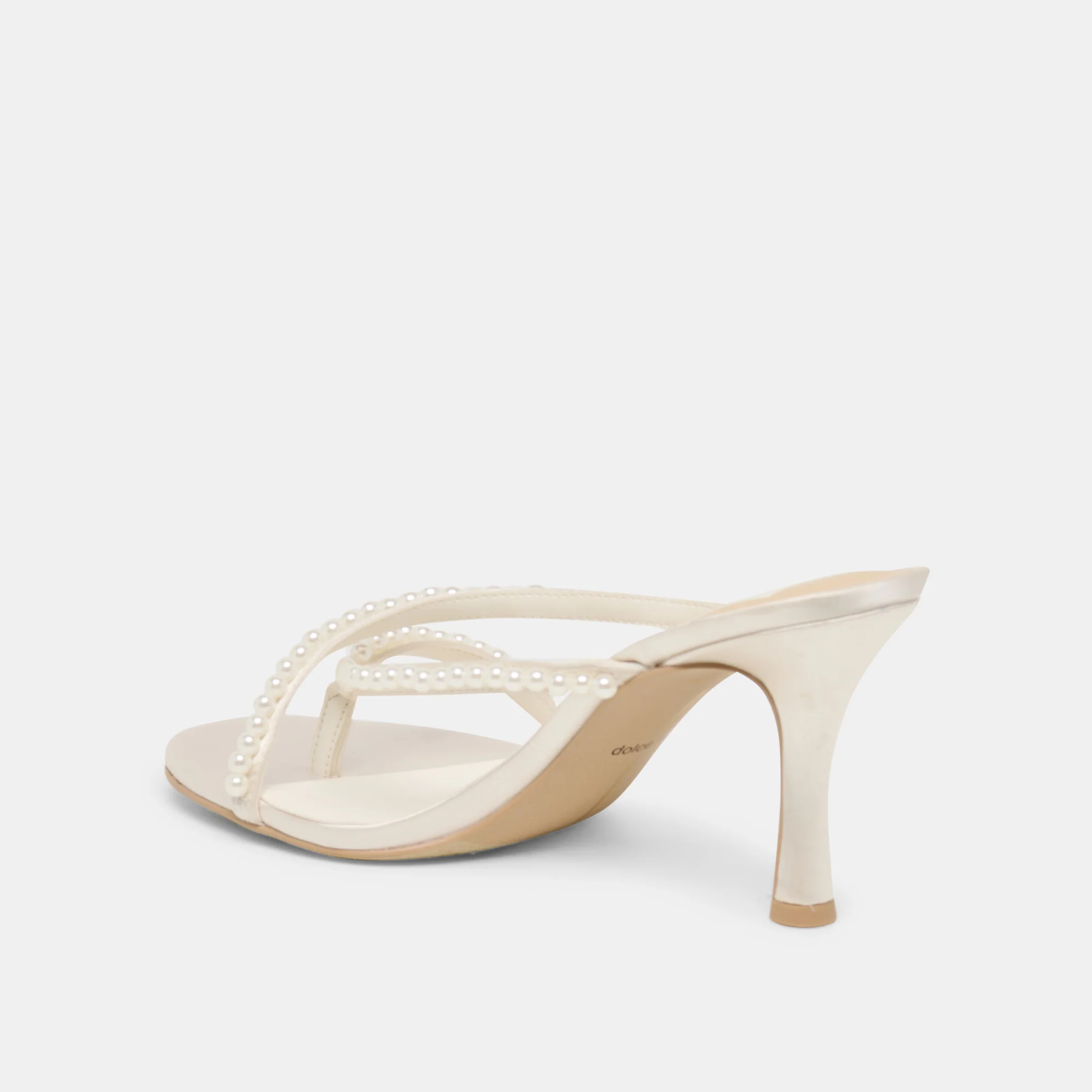LIANO PEARL HEELS OFF WHITE SATIN - Image 9