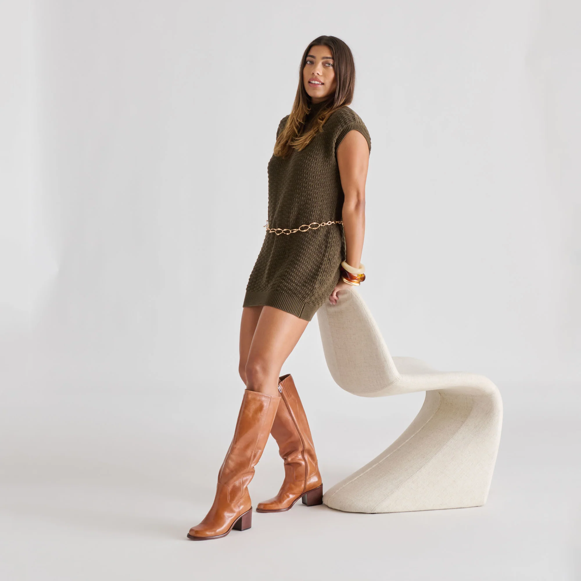 LUCYLE BOOTS TAN LEATHER - Image 2