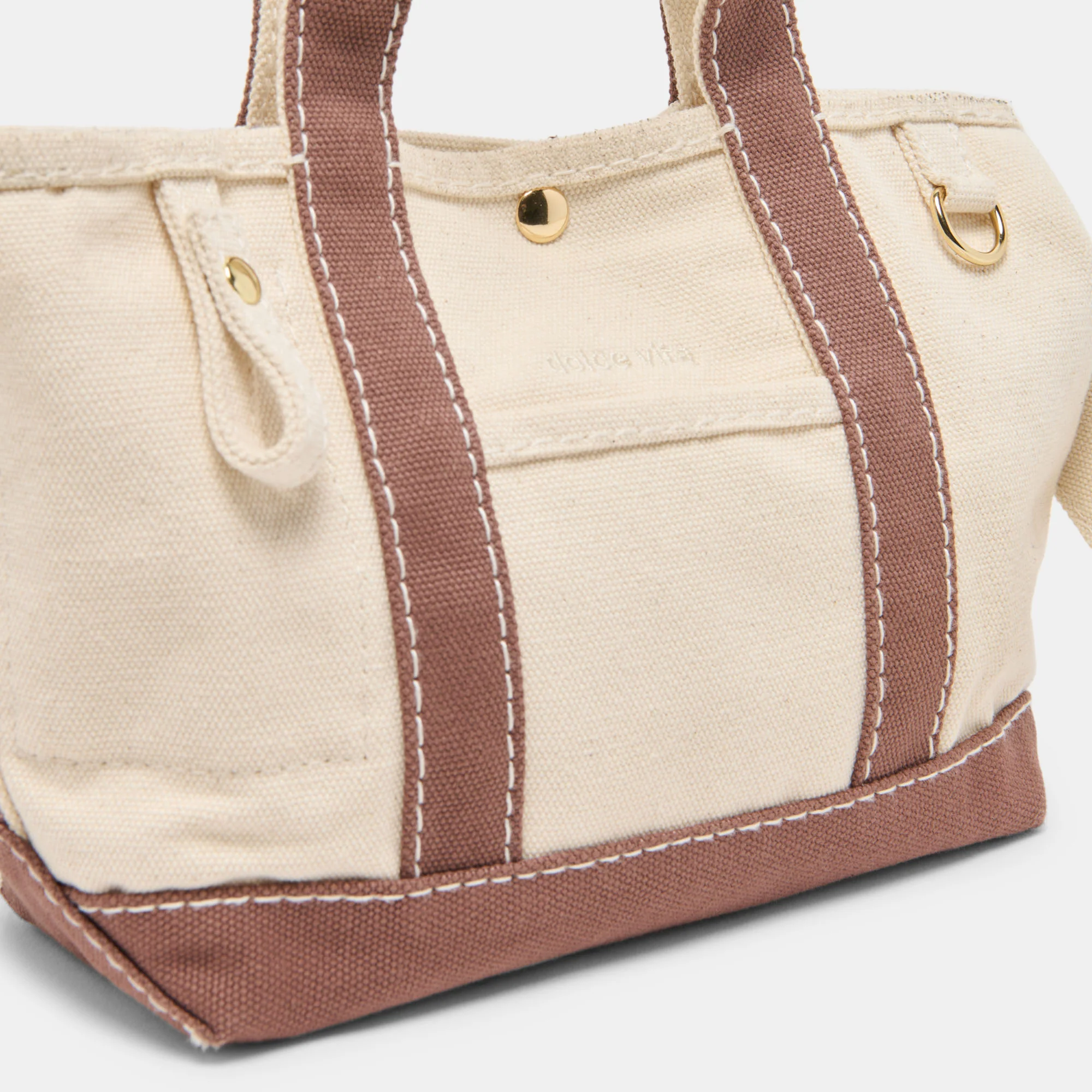 LUNEA HANDBAG NATURAL CHOCOLATE CANVAS - Image 3