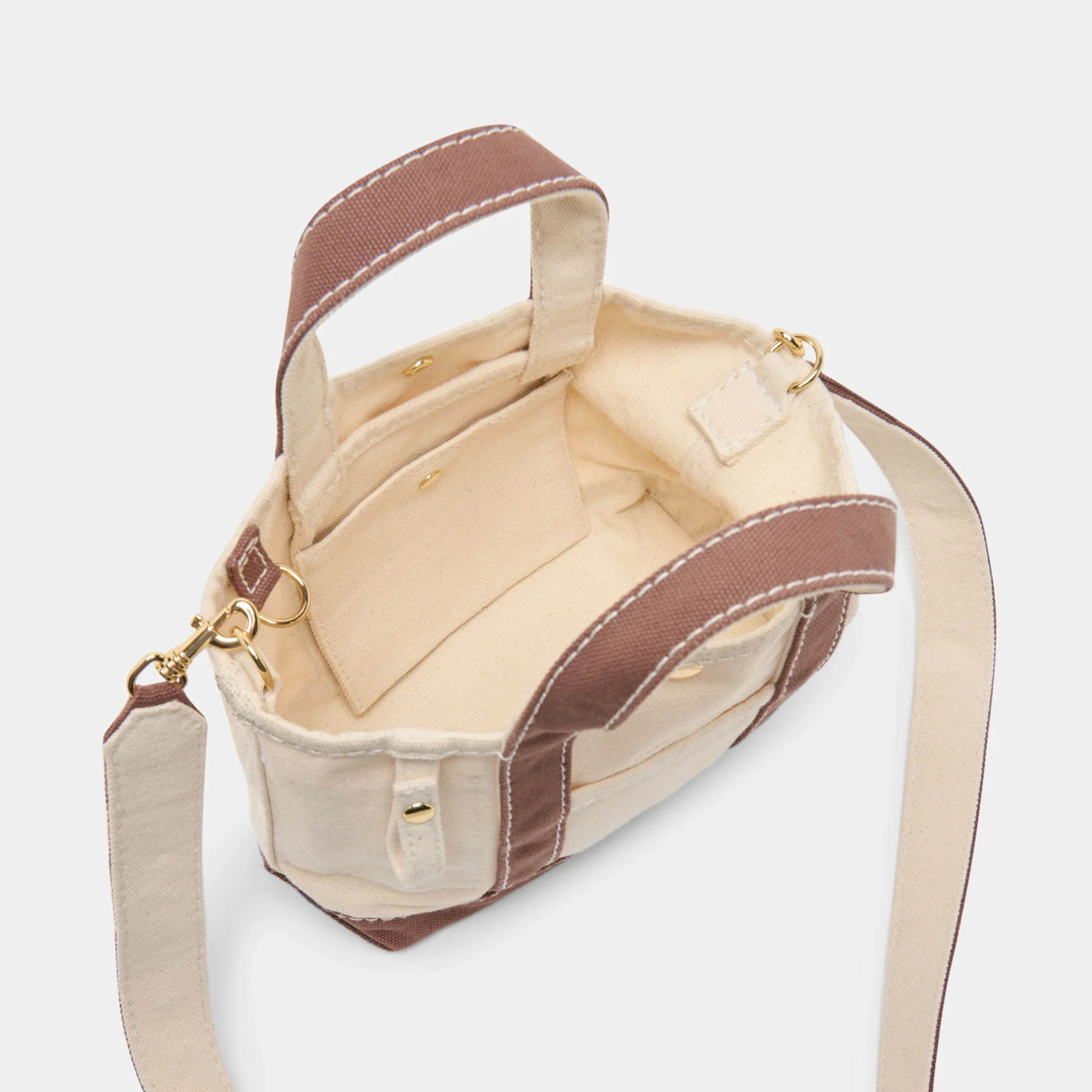 LUNEA HANDBAG NATURAL CHOCOLATE CANVAS - Image 5