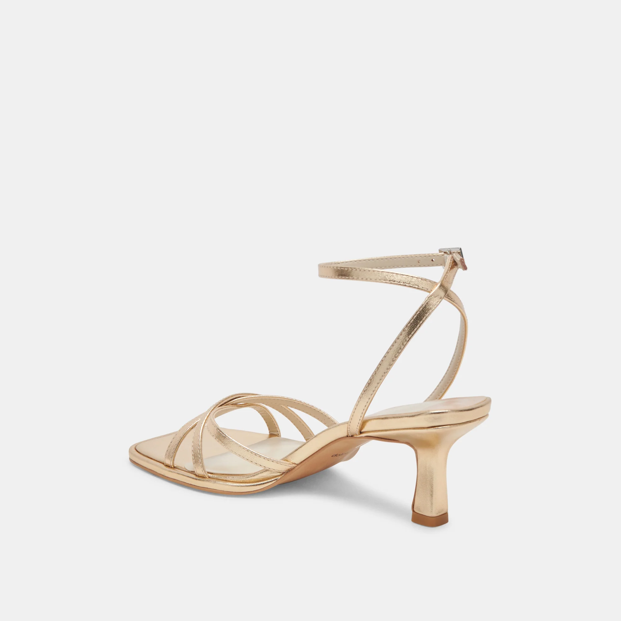 MANJI WIDE HEELS LIGHT GOLD METALLIC LEATHER - Image 5