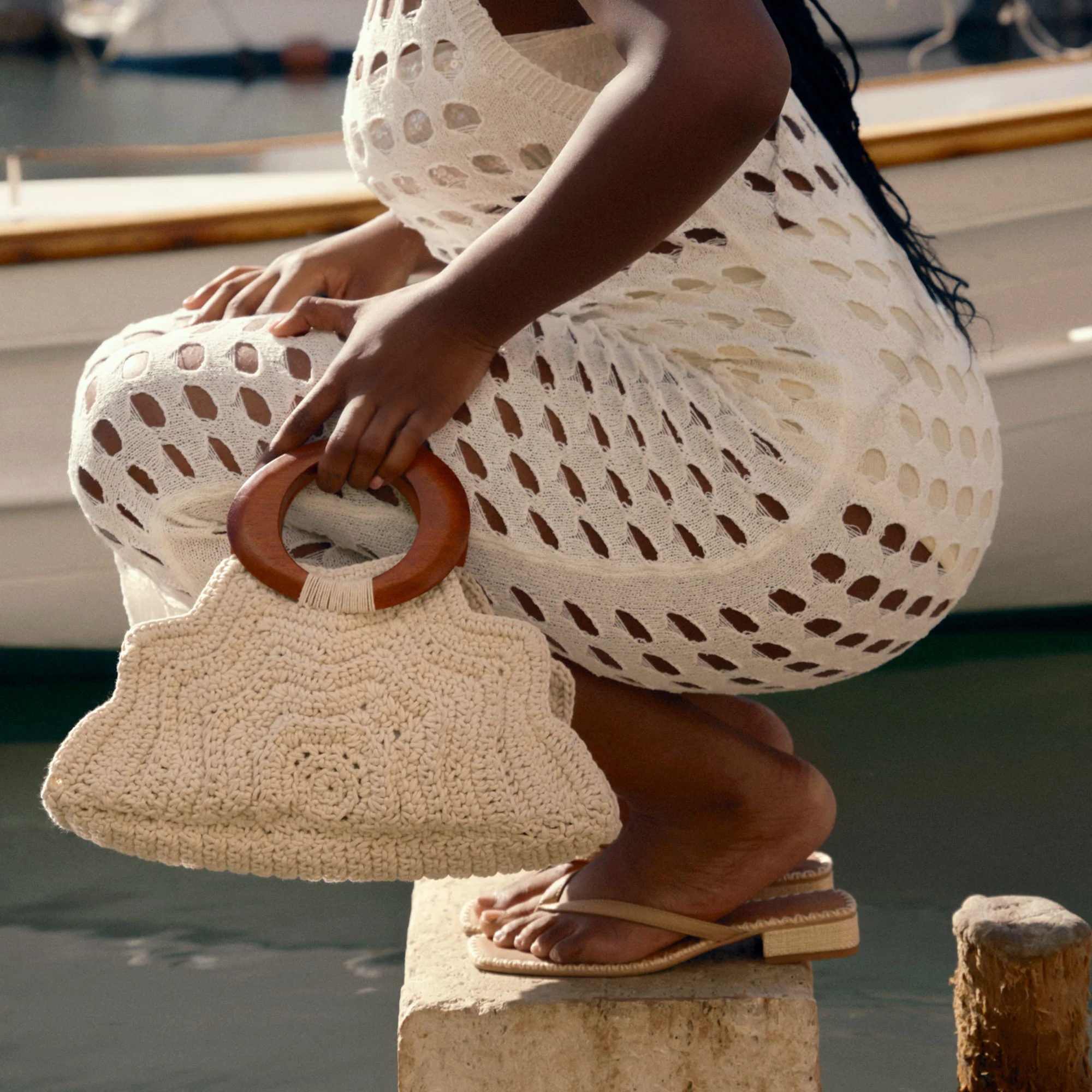 MAREN HANDBAG IVORY CROCHET - Image 4