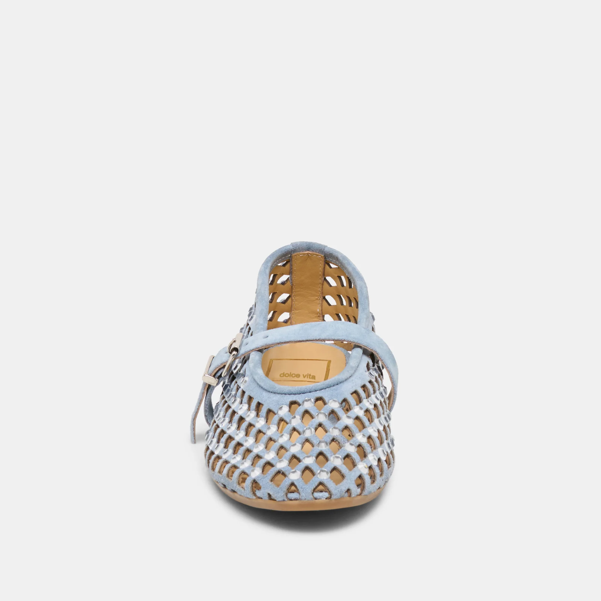 MAVIN RHINESTONE BALLET FLATS BLUE SUEDE - Image 7