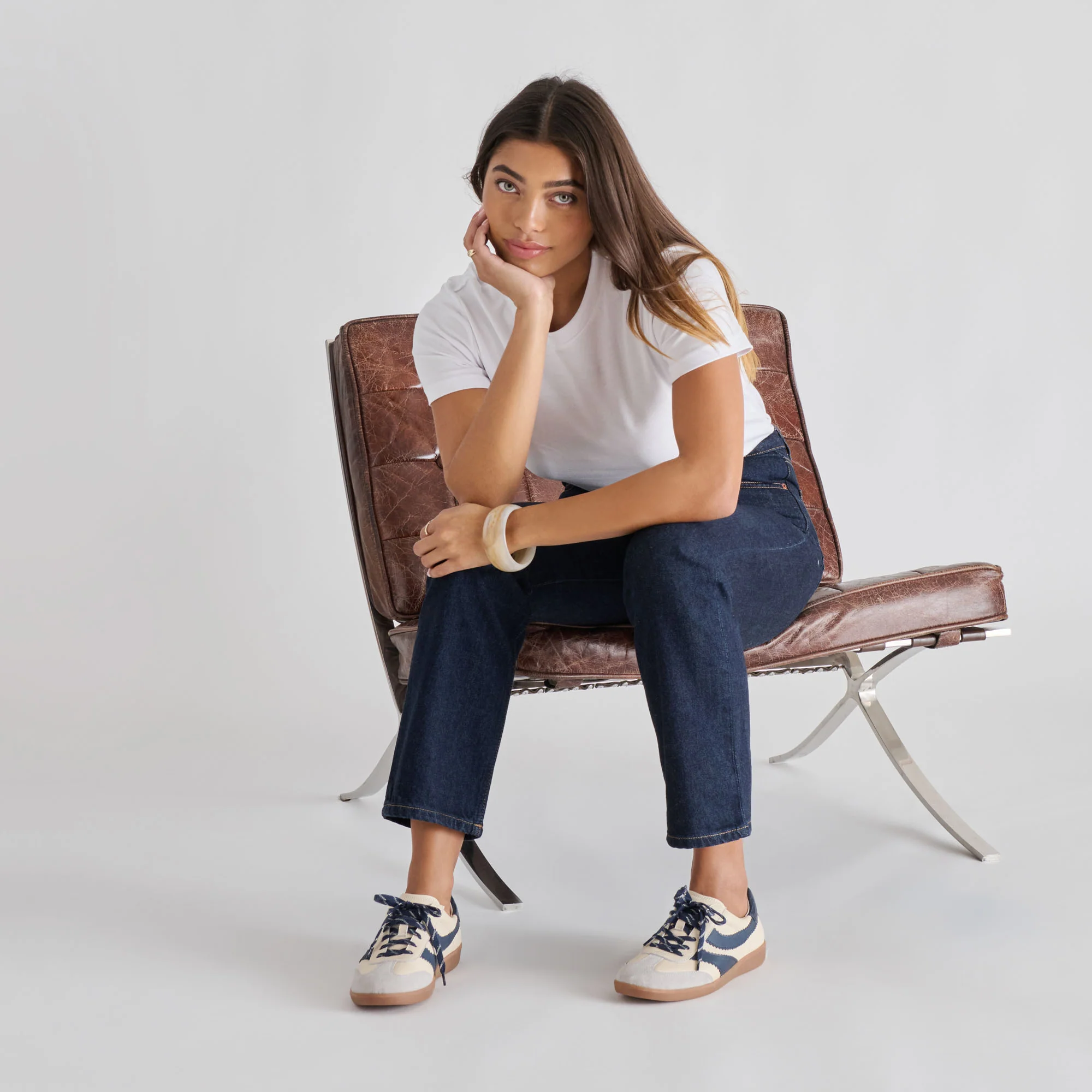 MERIT SNEAKERS WHITE NAVY LEATHER - Image 4