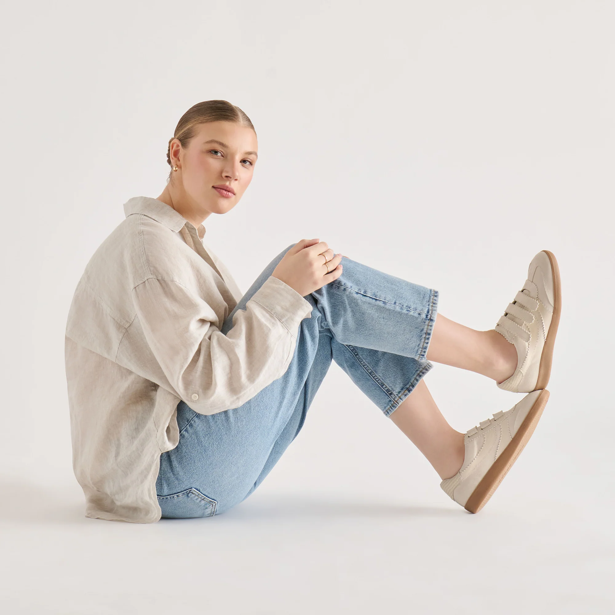 MERIT VELCRO SNEAKERS IVORY LEATHER - Image 6