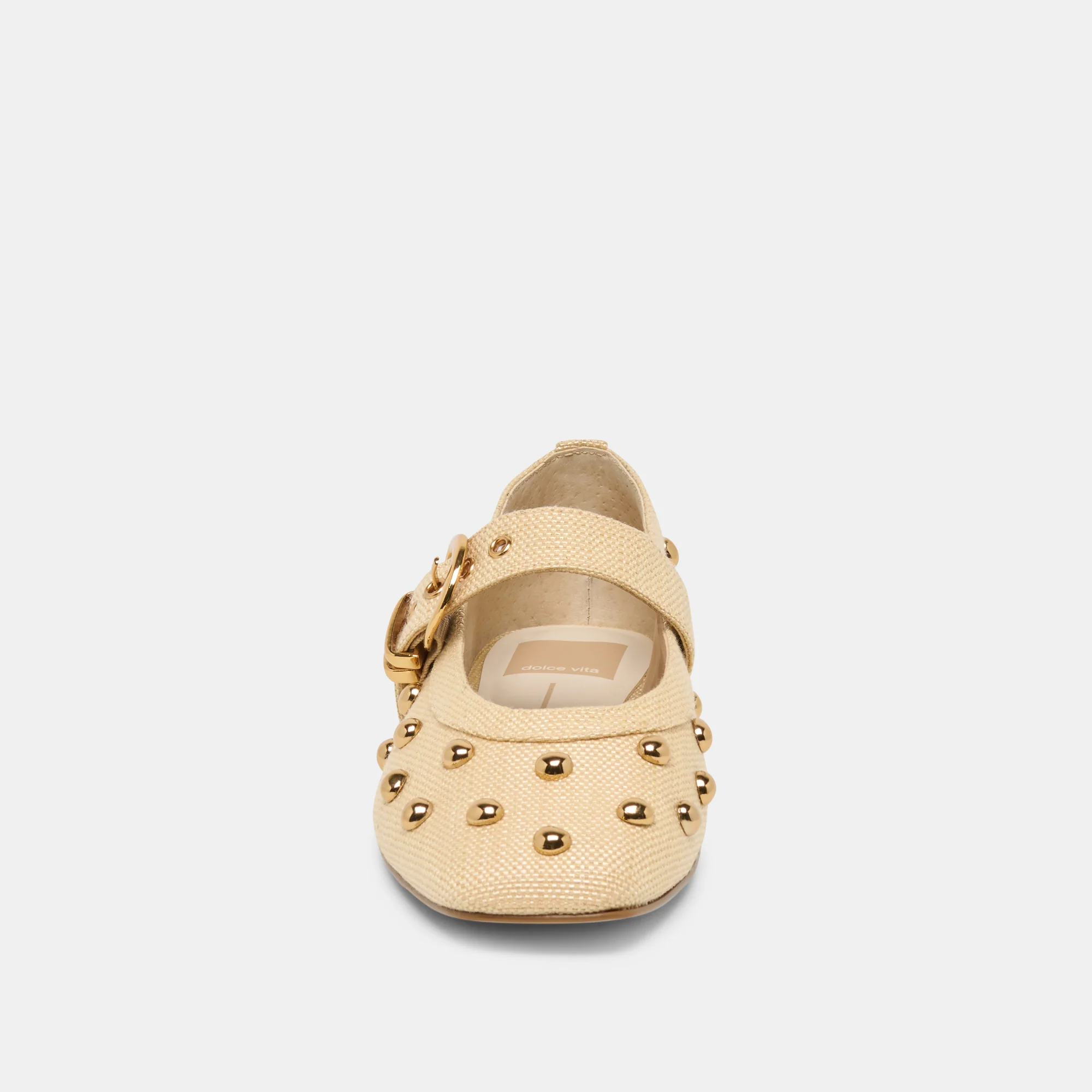 MIKEL STUD BALLET FLATS LT NATURAL RAFFIA - Image 9