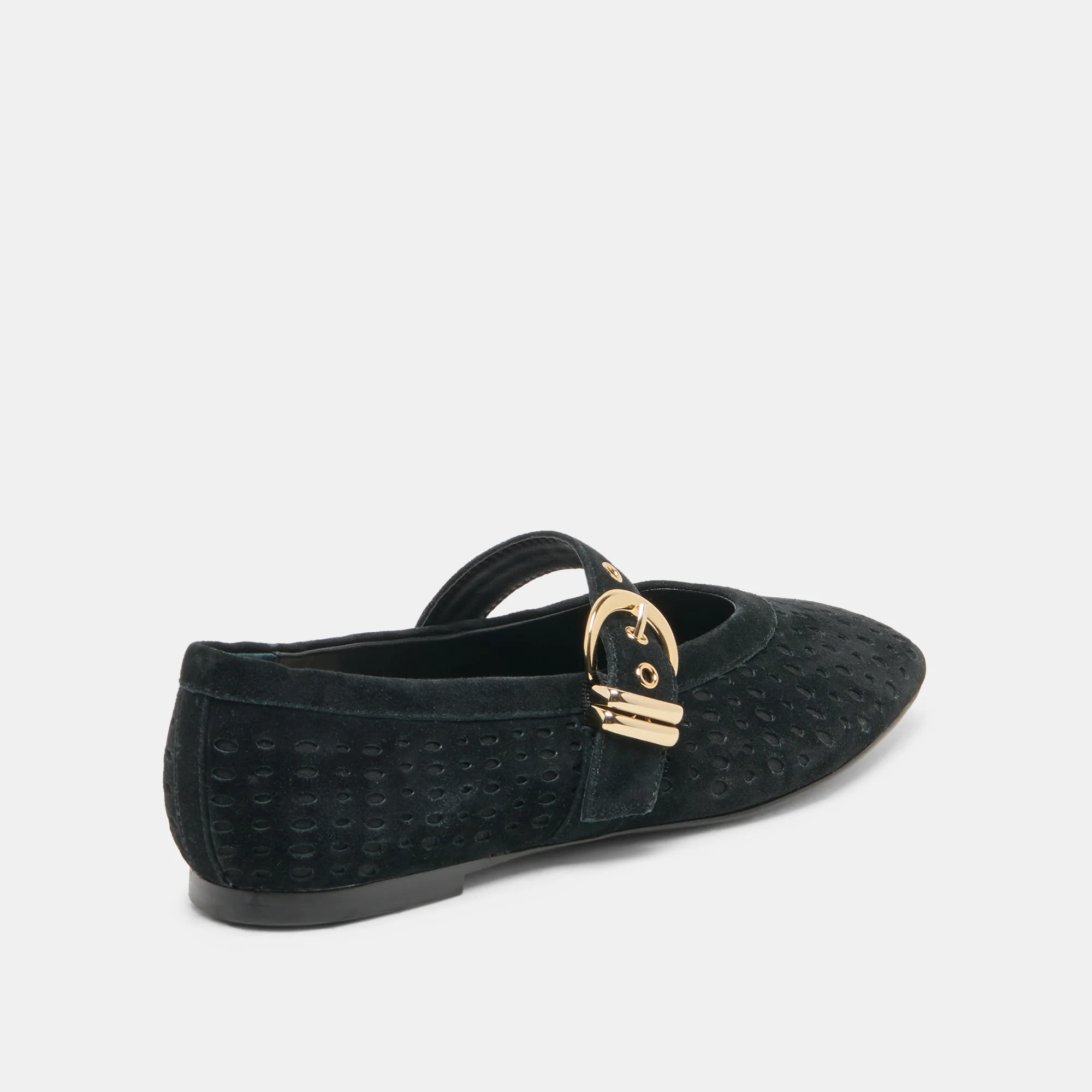 MIKELA BALLET FLATS ONYX PERFORATED SUEDE - Image 3
