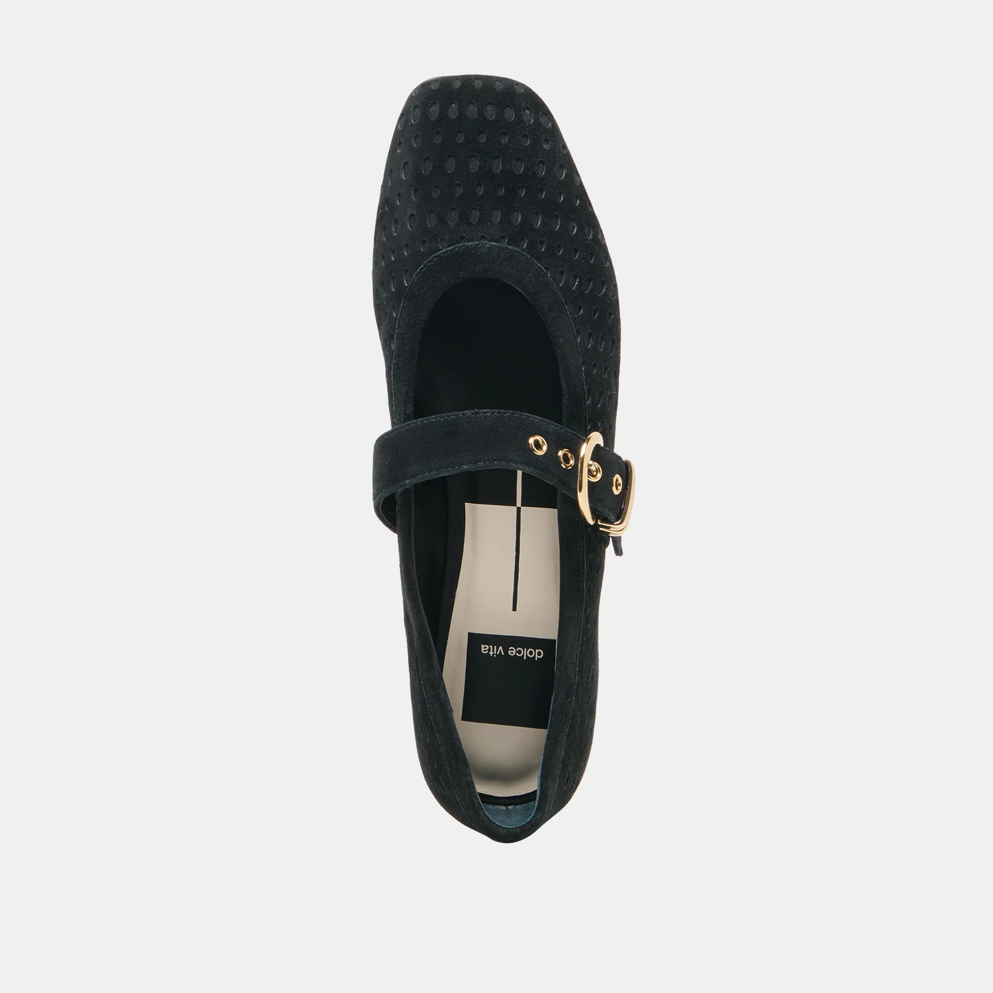 MIKELA BALLET FLATS ONYX PERFORATED SUEDE - Image 8