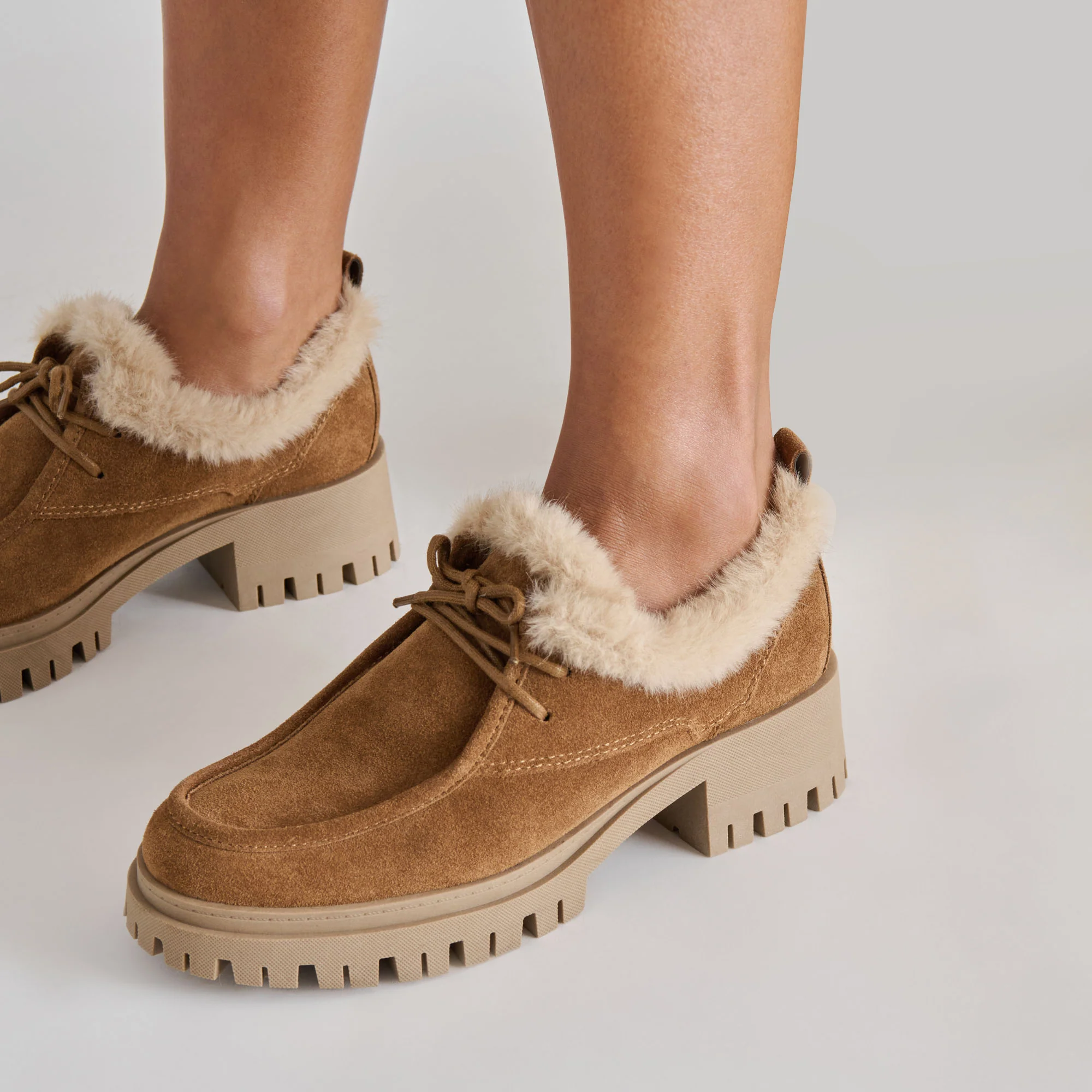MILZA PLUSH LOAFERS LT BROWN SUEDE - Image 4