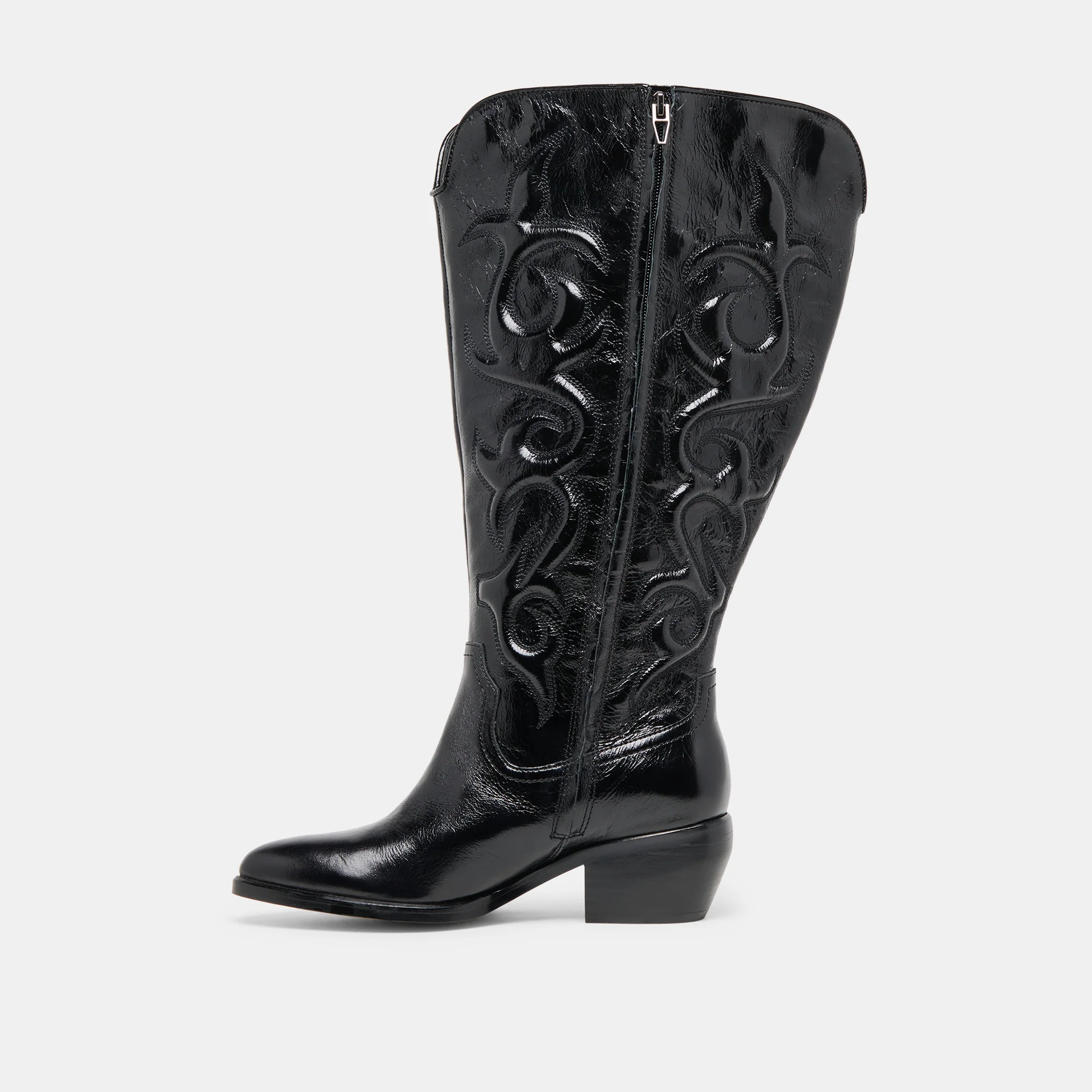 MIRLA EXTRA WIDE CALF BOOTS BLACK LEATHER - Image 9