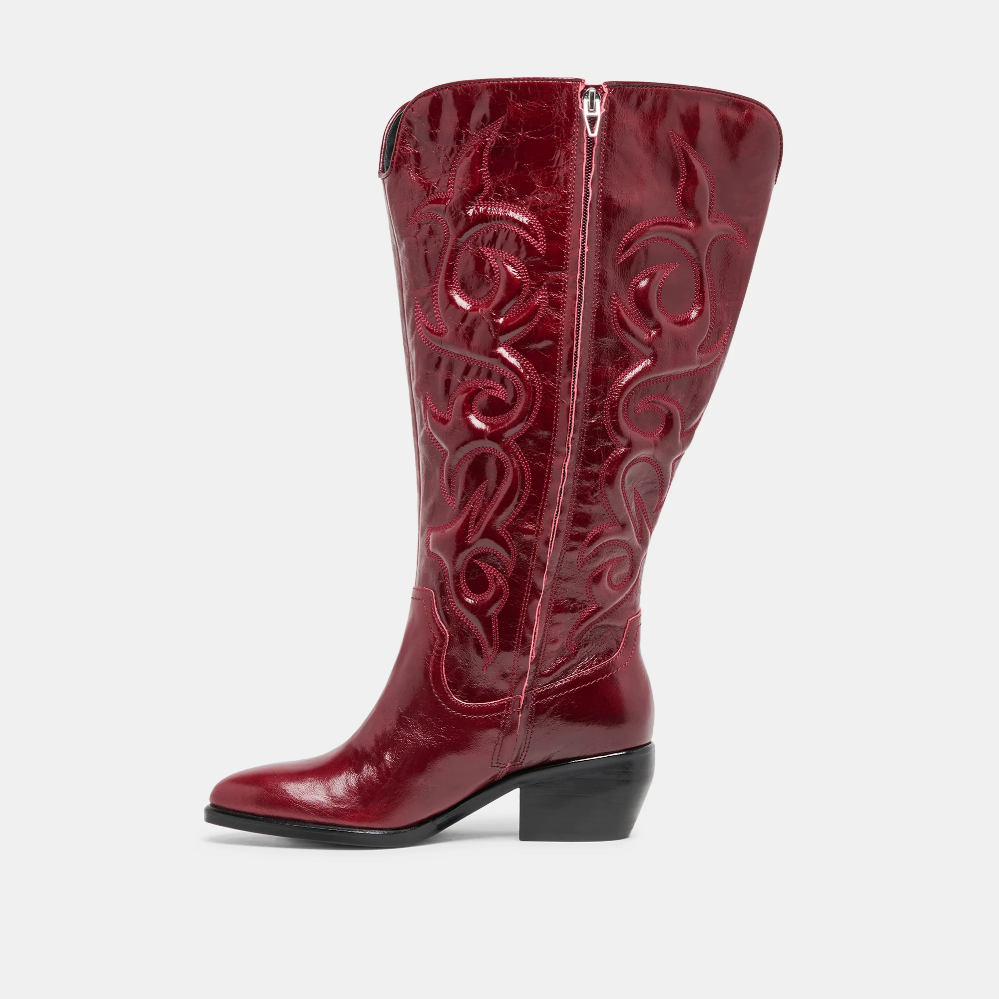 MIRLA EXTRA WIDE CALF BOOTS OXBLOOD LEATHER - Image 10