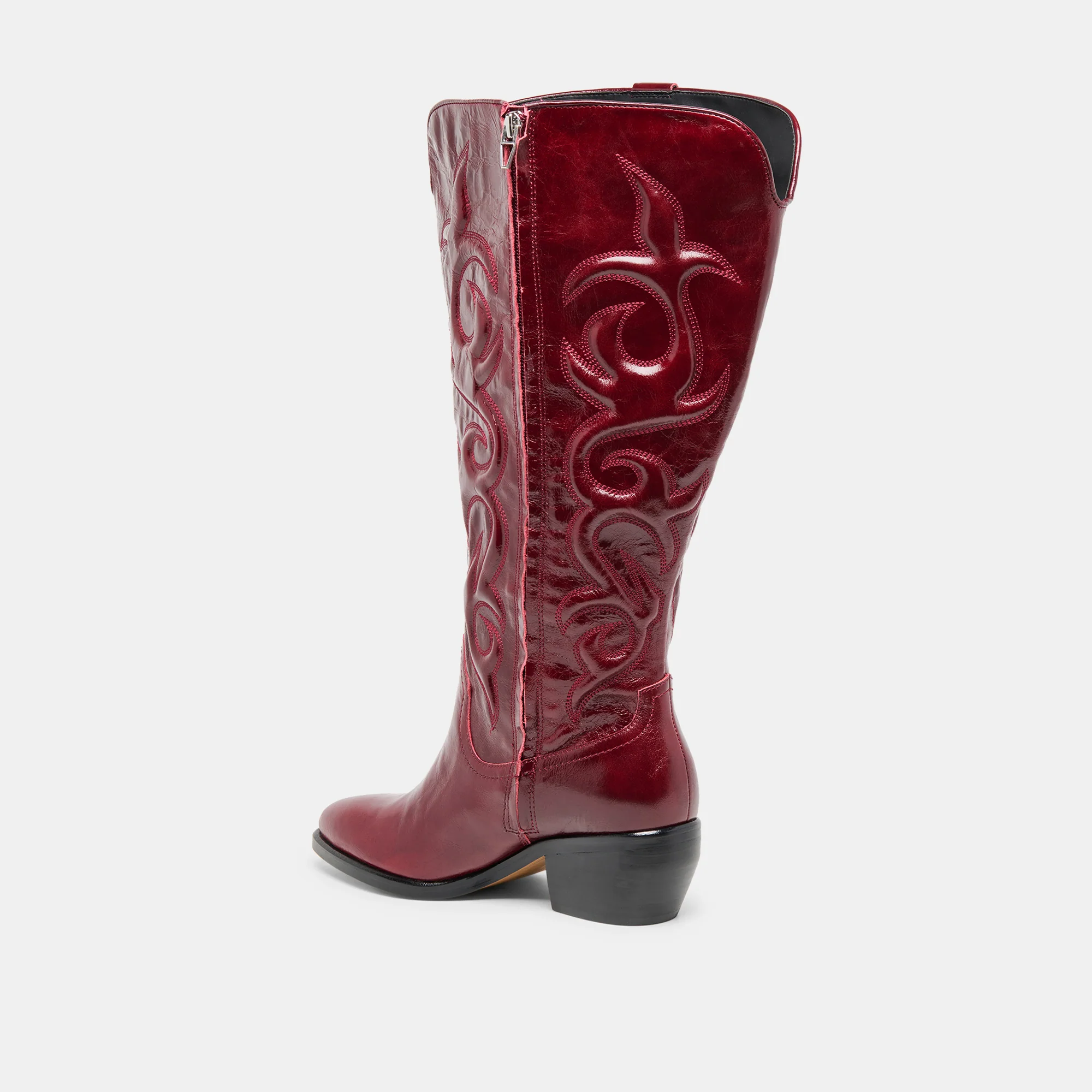 MIRLA EXTRA WIDE CALF BOOTS OXBLOOD LEATHER - Image 8