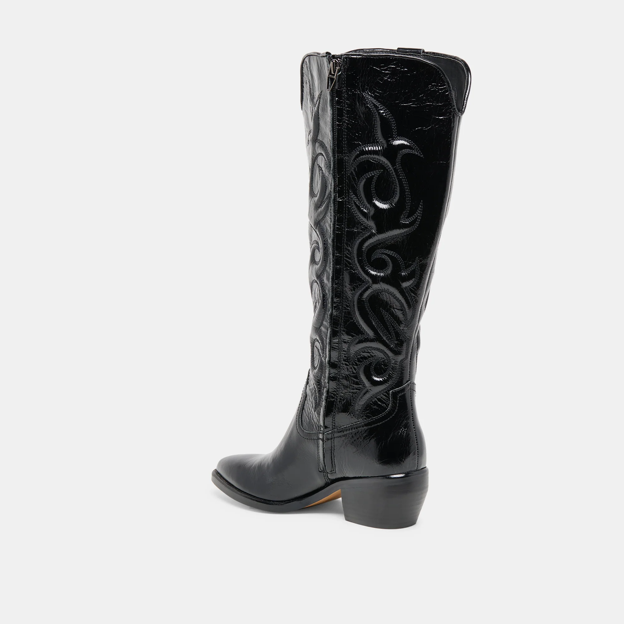 MIRLA WIDE CALF BOOTS BLACK LEATHER - Image 8