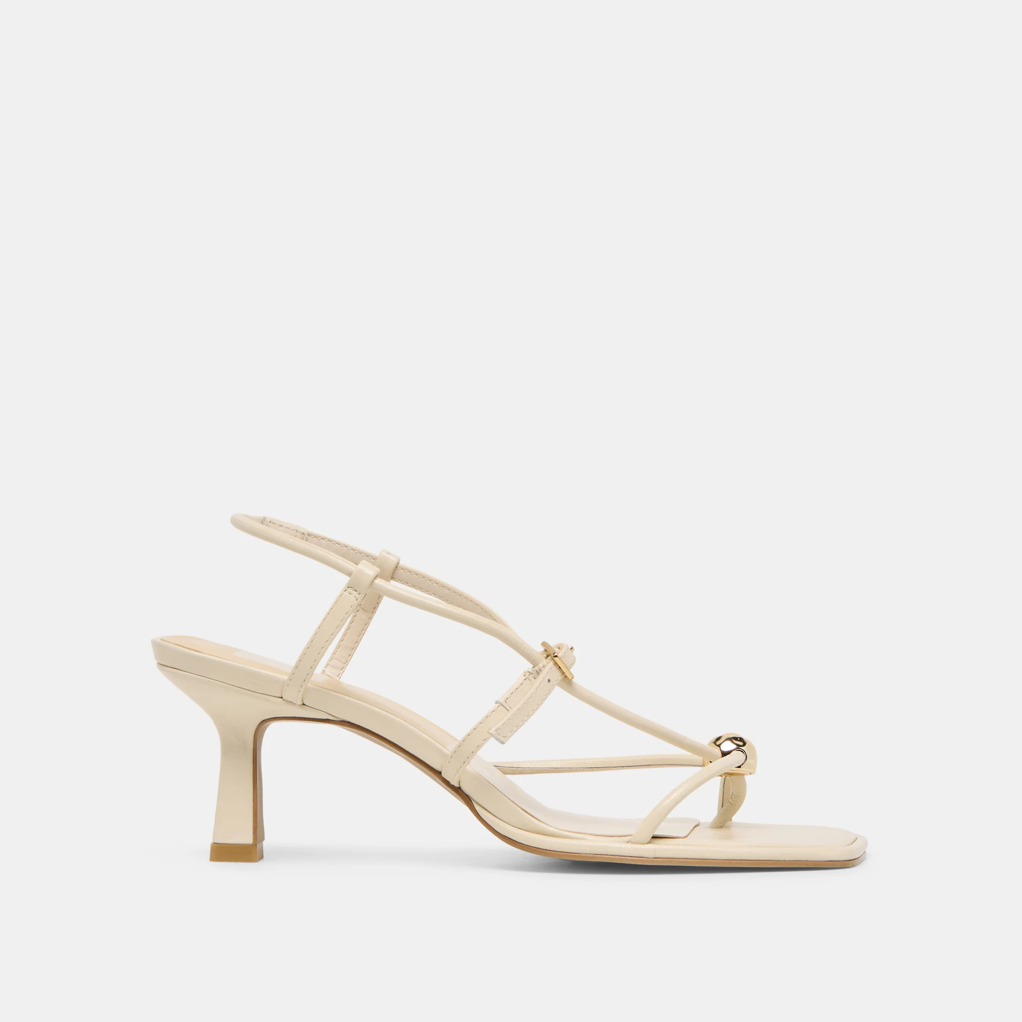 MYLEE WIDE HEELS CREME LEATHER