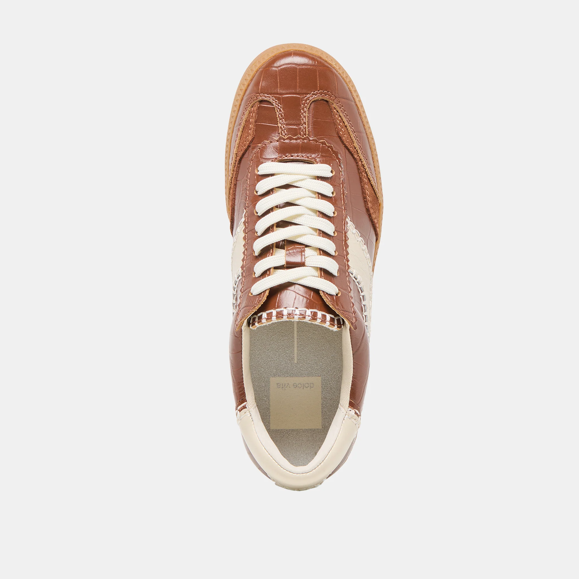 NOTICE STITCH  SNEAKERS COGNAC CROCO EMBOSSED LEATHER - Image 10