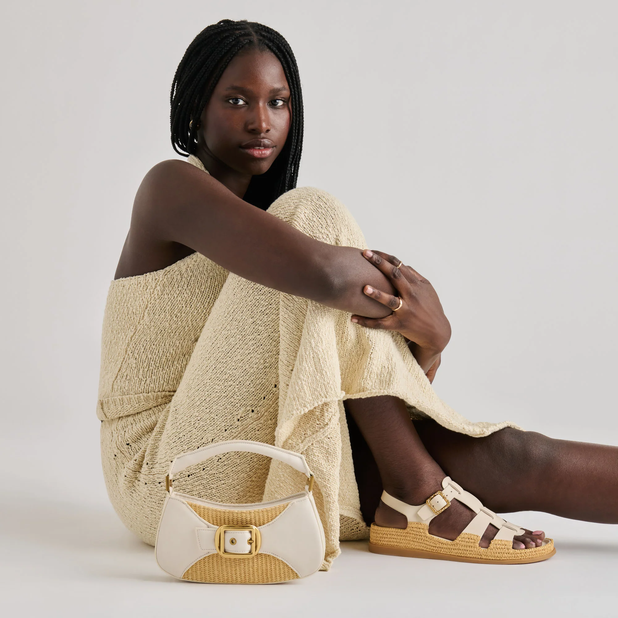 NUALA RAFFIA HANDBAG WHITE STELLA - Image 2